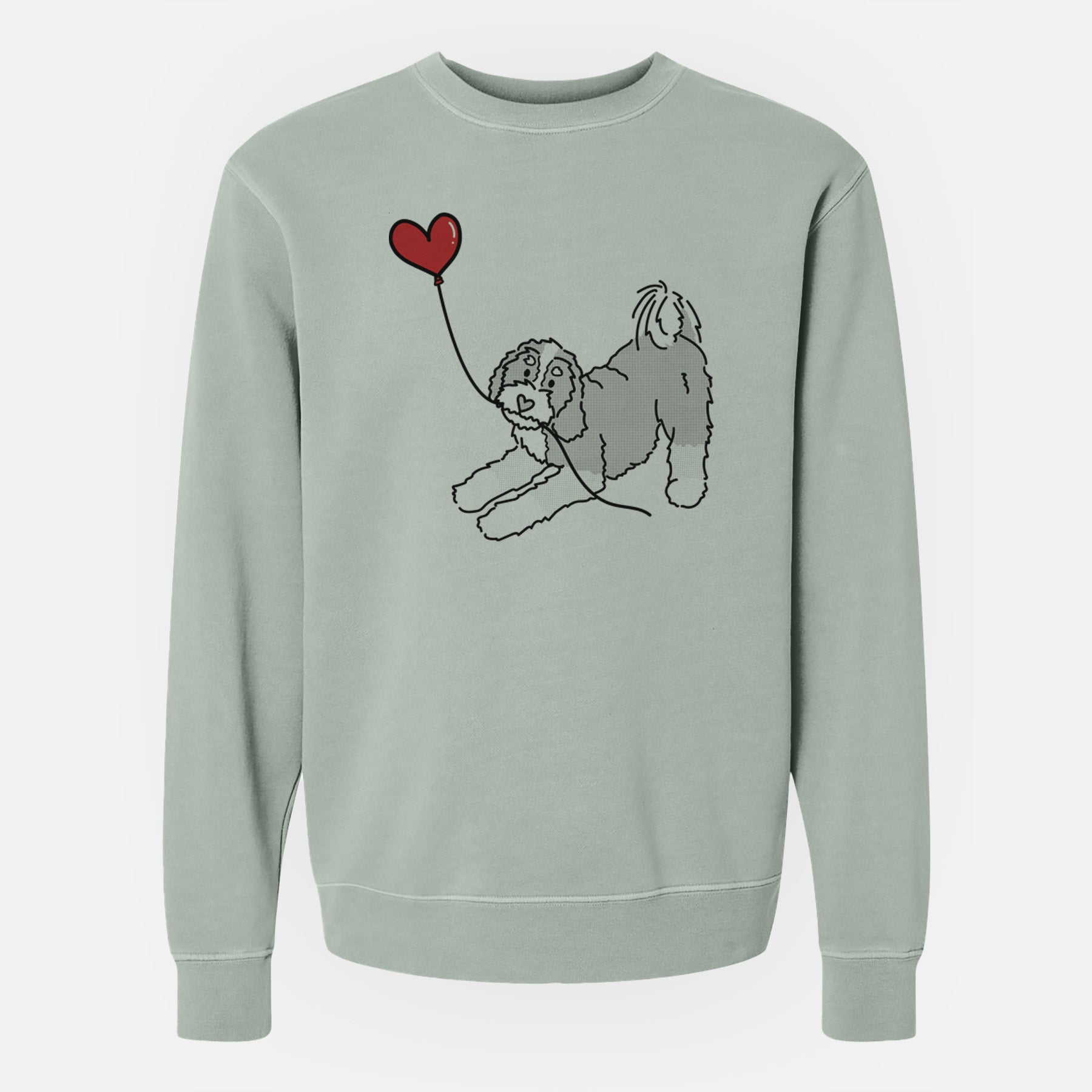 Bernedoodle Heart String - Unisex Pigment Dyed Crew Sweatshirt