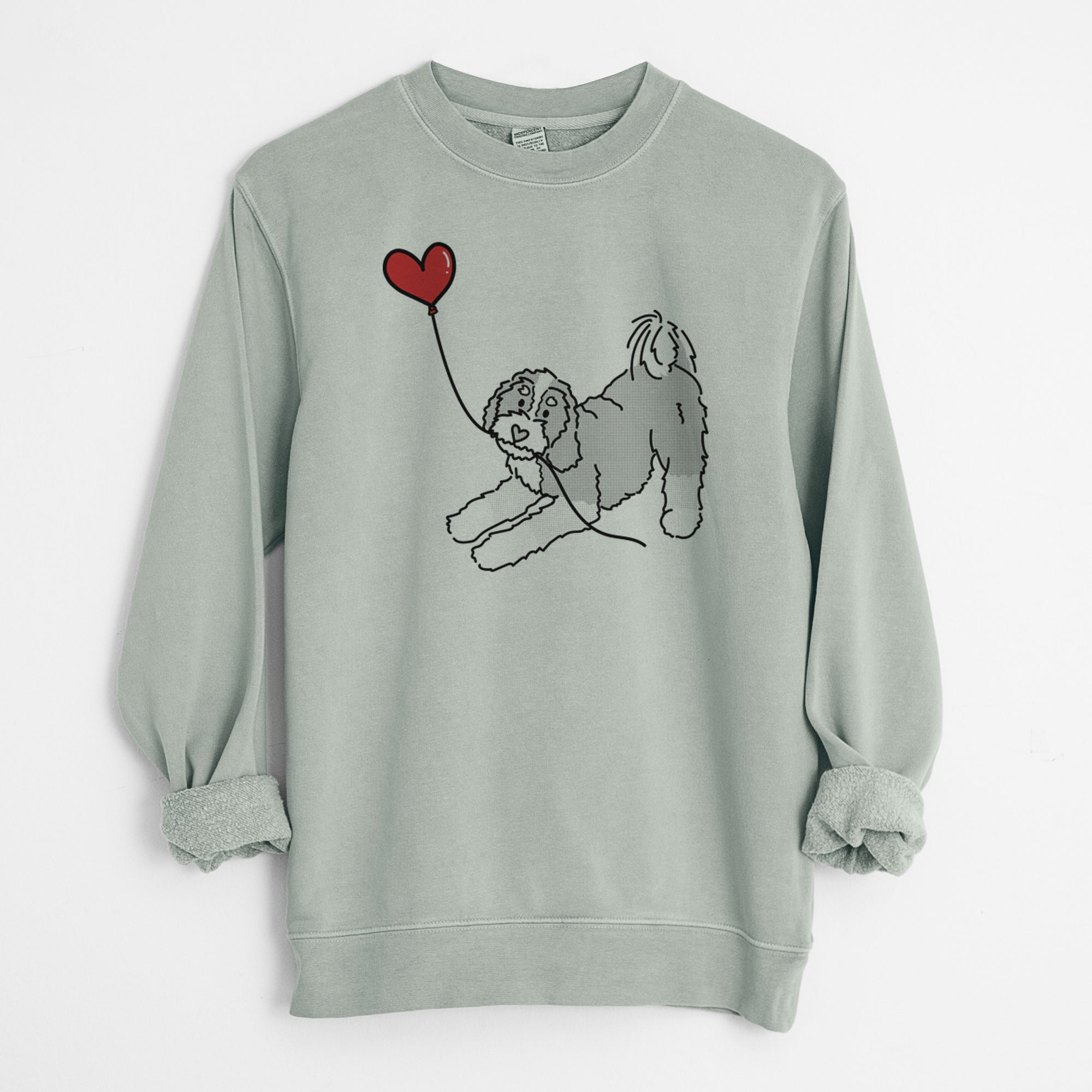 Bernedoodle Heart String - Unisex Pigment Dyed Crew Sweatshirt