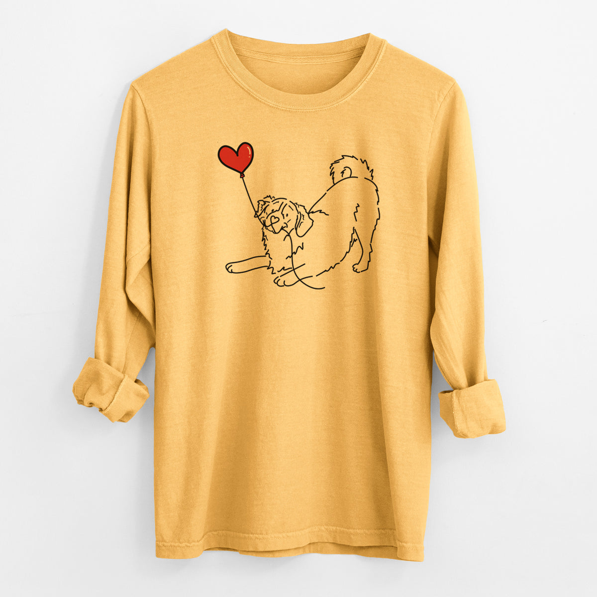 Bernese Mountain Dog Heart String - Men's Heavyweight 100% Cotton Long Sleeve