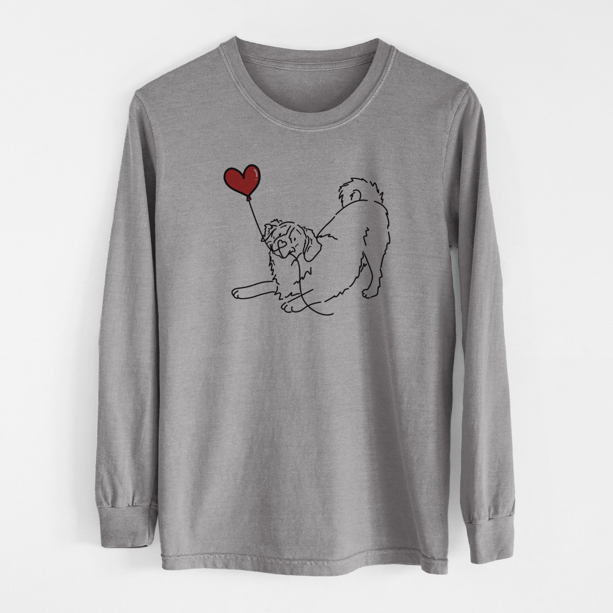 Bernese Mountain Dog Heart String - Men's Heavyweight 100% Cotton Long Sleeve