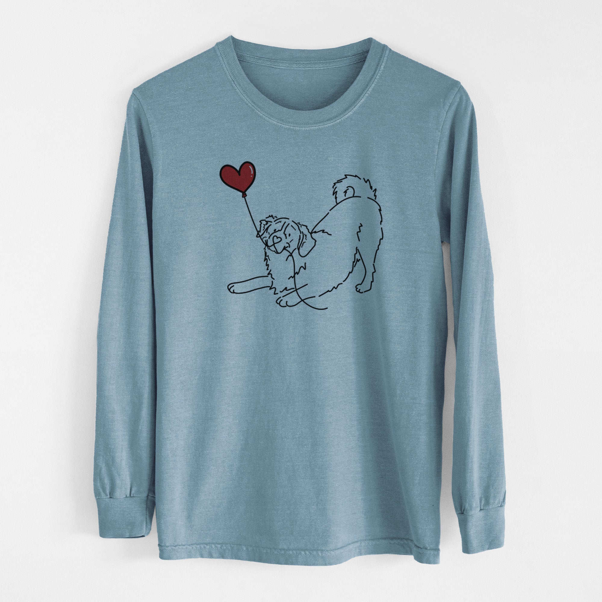 Bernese Mountain Dog Heart String - Men's Heavyweight 100% Cotton Long Sleeve