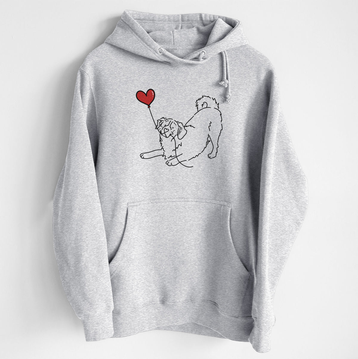 Bernese Mountain Dog Heart String - Heavyweight Fleece Hoodie