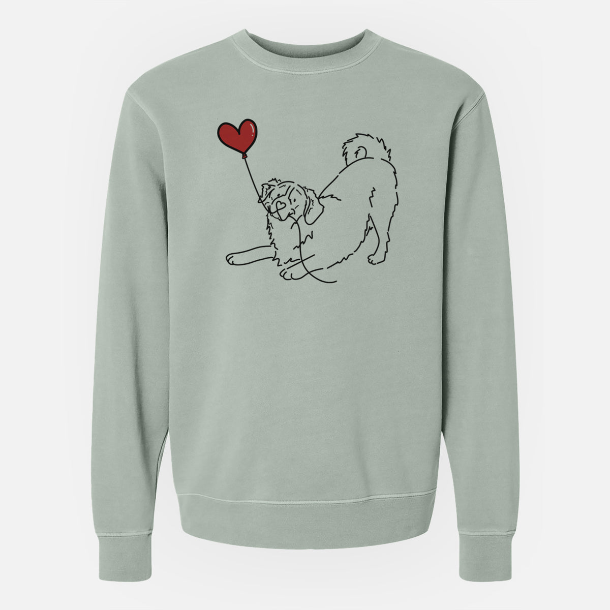 Bernese Mountain Dog Heart String - Unisex Pigment Dyed Crew Sweatshirt