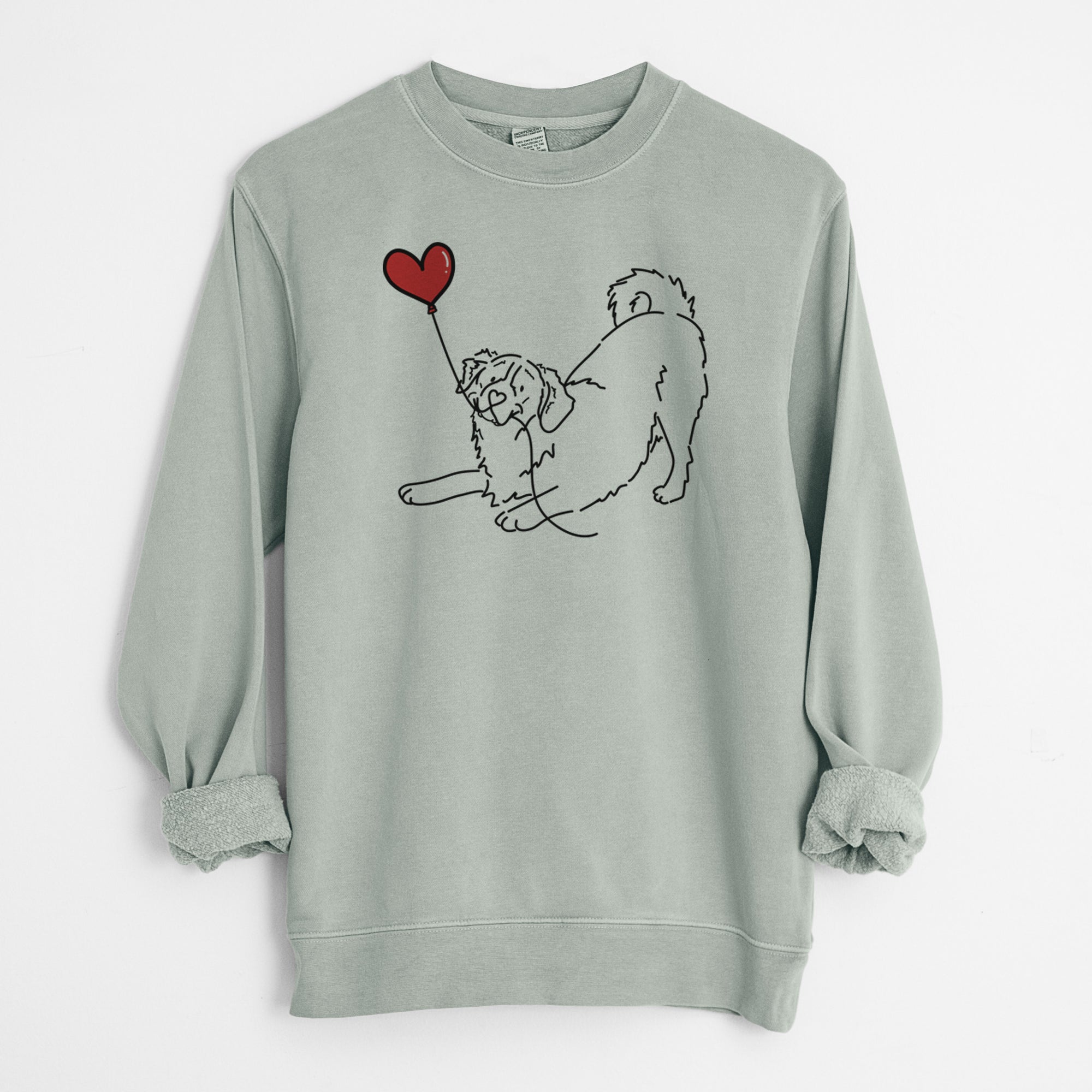 Bernese Mountain Dog Heart String - Unisex Pigment Dyed Crew Sweatshirt