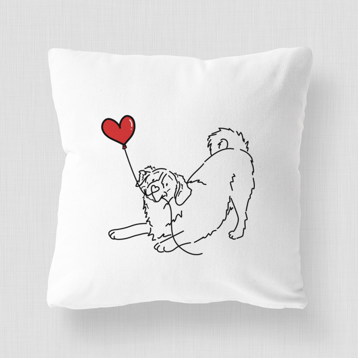Bernese Mountain Dog Heart String - Throw Pillow Cover