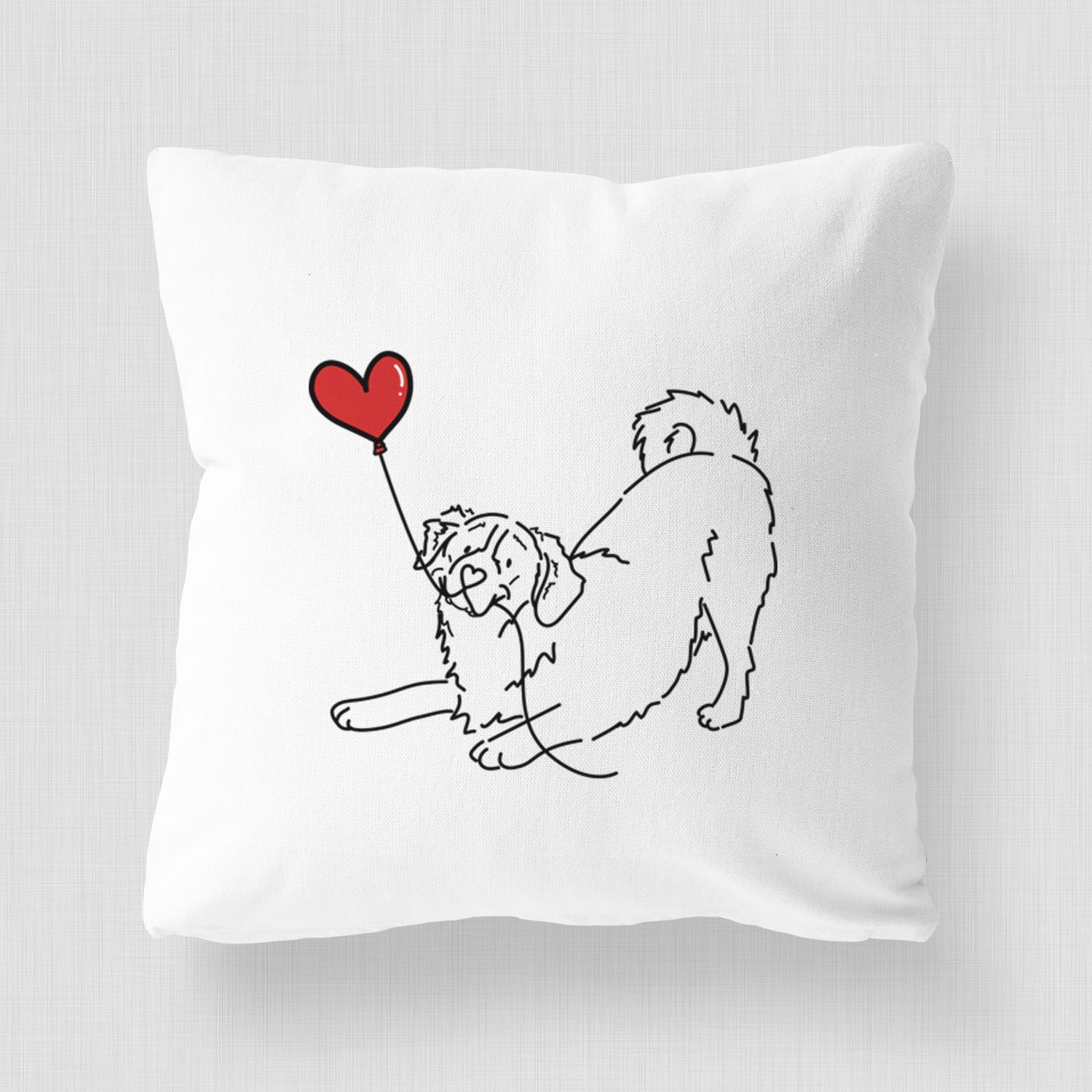 Bernese Mountain Dog Heart String - Throw Pillow Cover