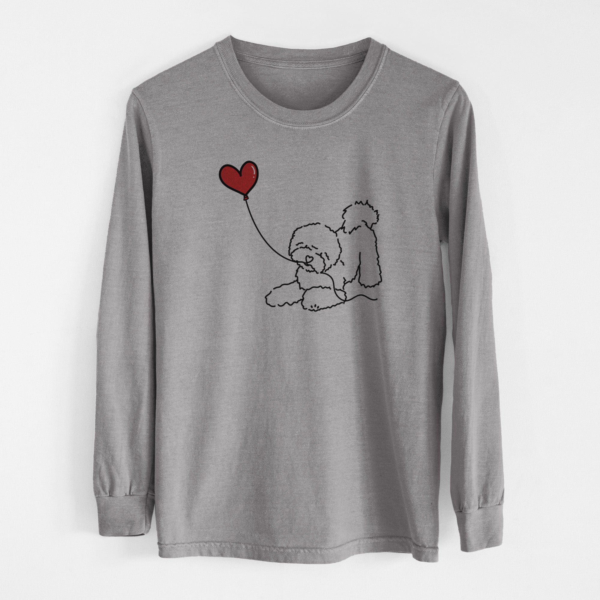 Bichon Frise Heart String - Men's Heavyweight 100% Cotton Long Sleeve