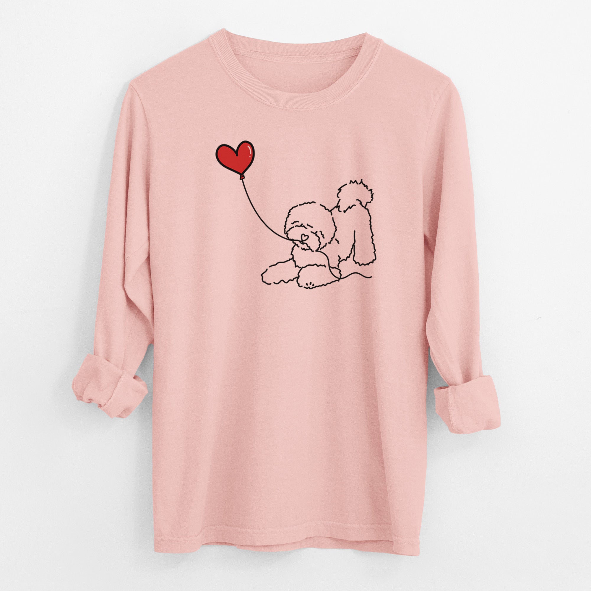 Bichon Frise Heart String - Men's Heavyweight 100% Cotton Long Sleeve