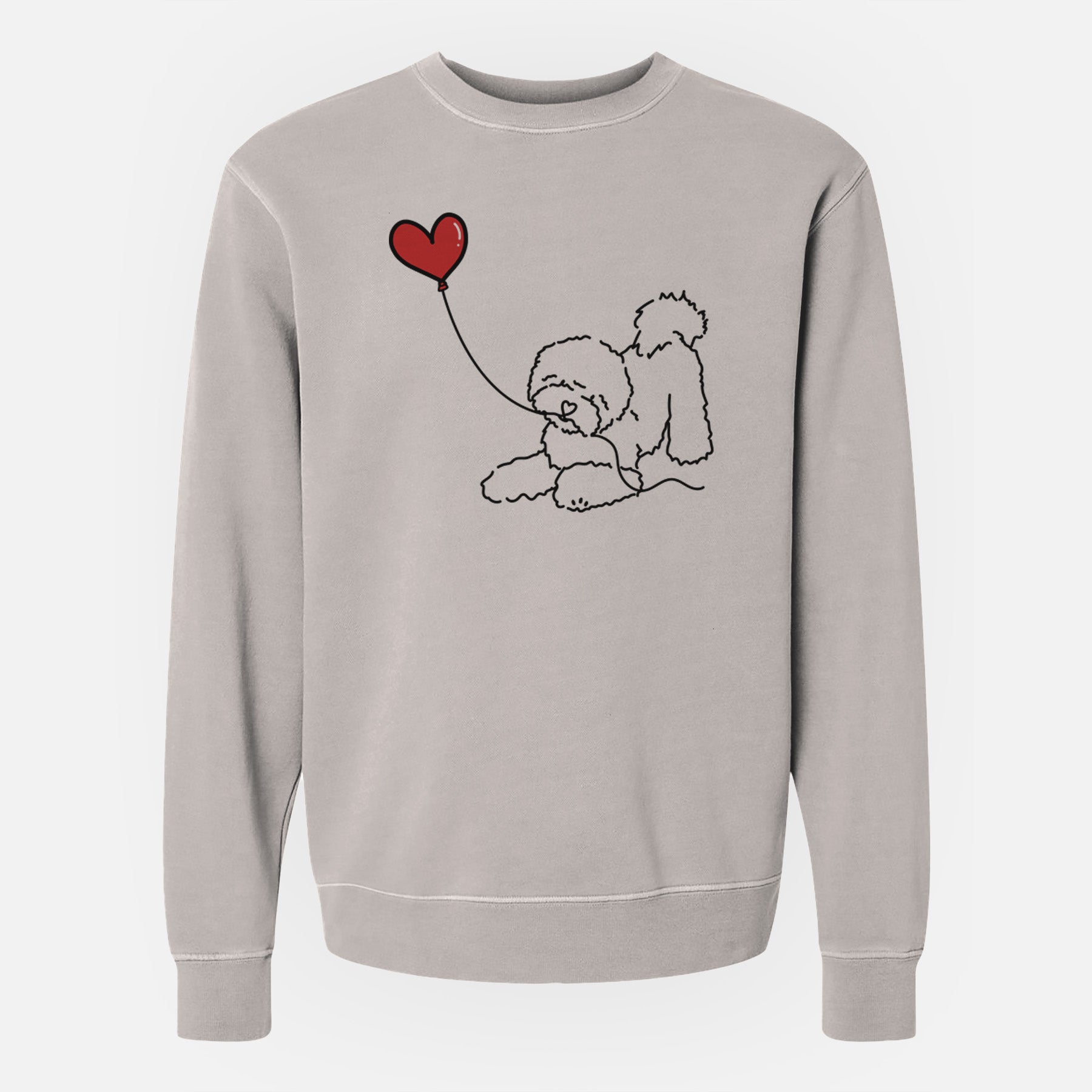 Bichon Frise Heart String - Unisex Pigment Dyed Crew Sweatshirt