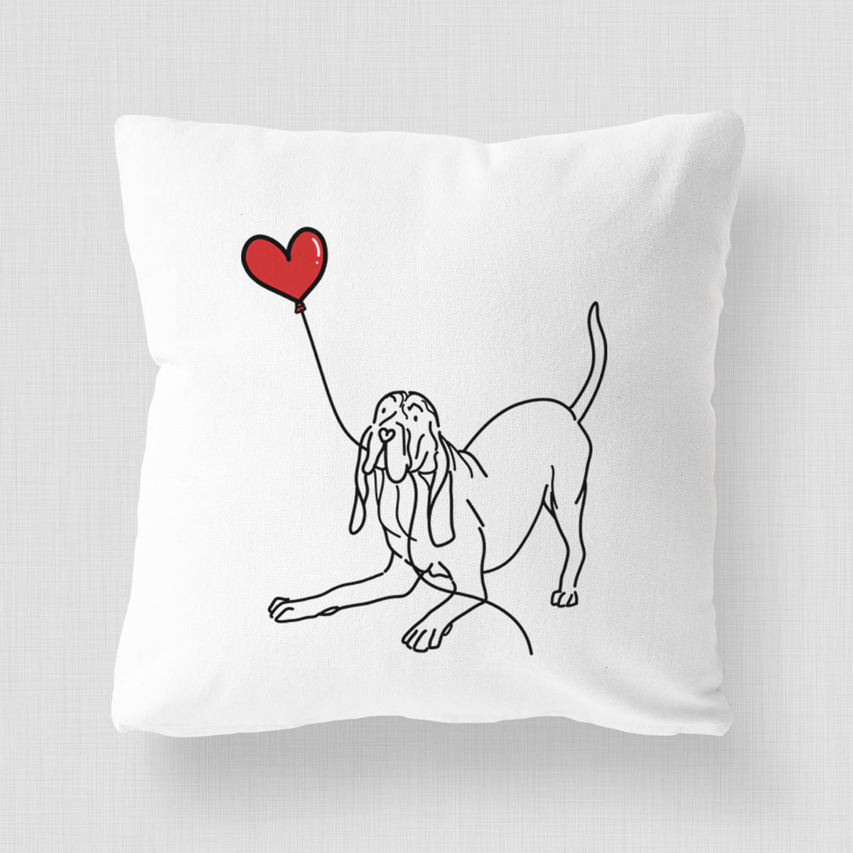 Bloodhound Heart String - Throw Pillow Cover