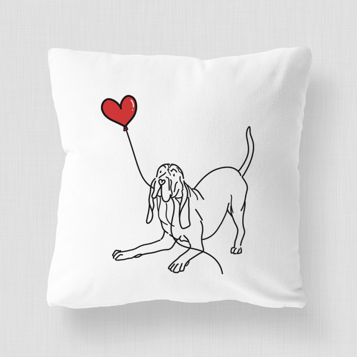 Bloodhound Heart String - Throw Pillow Cover