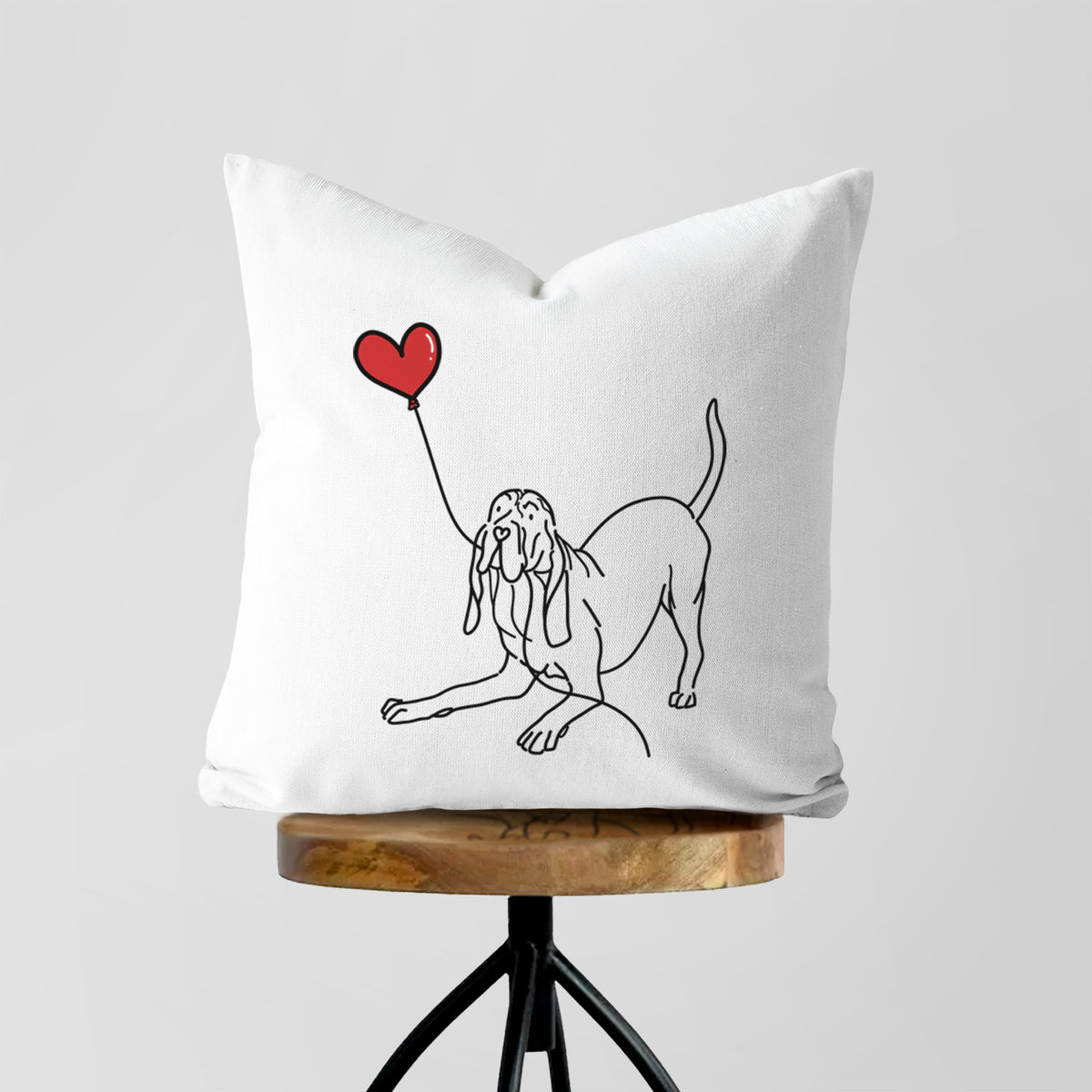 Bloodhound Heart String - Throw Pillow Cover