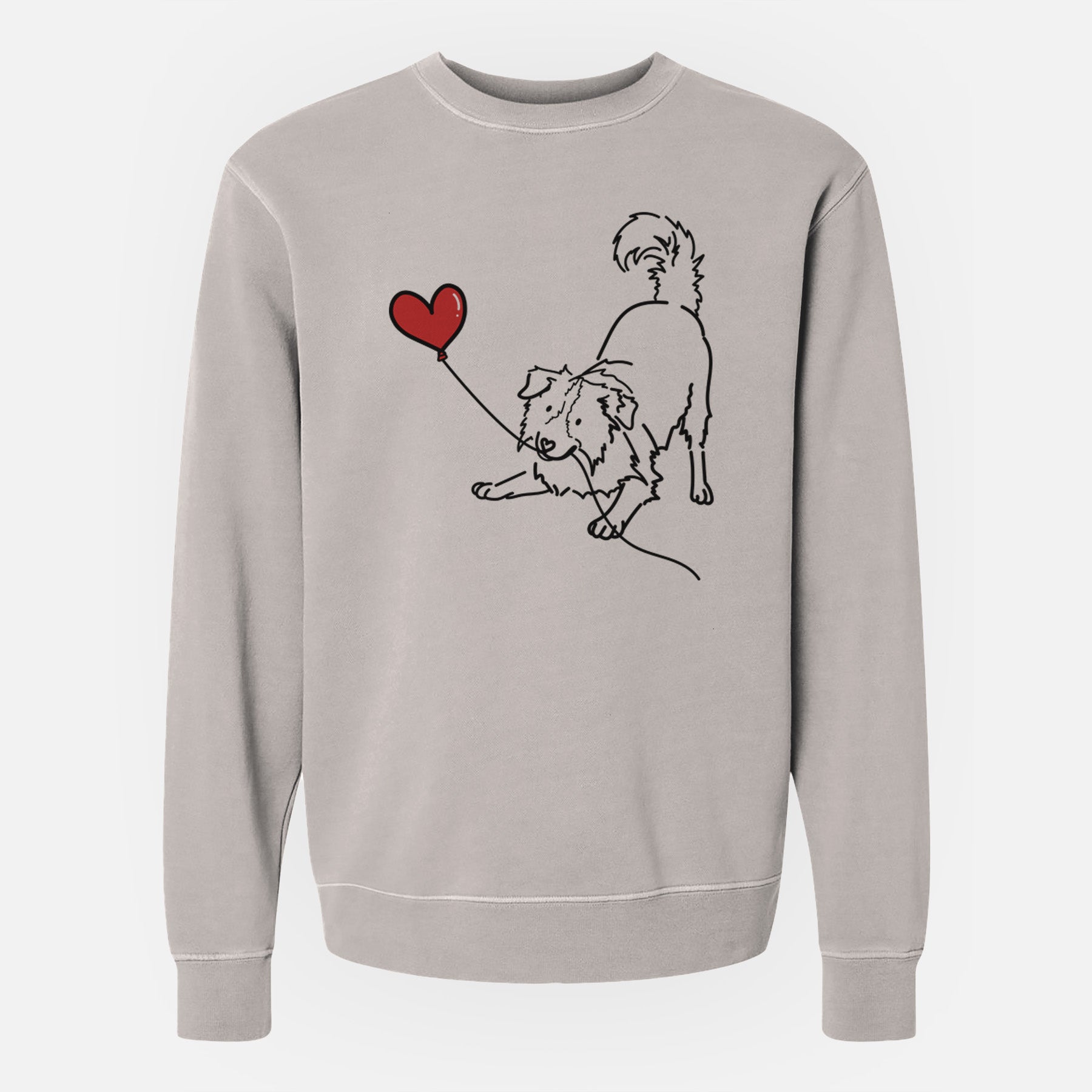 Border Collie Heart String - Unisex Pigment Dyed Crew Sweatshirt