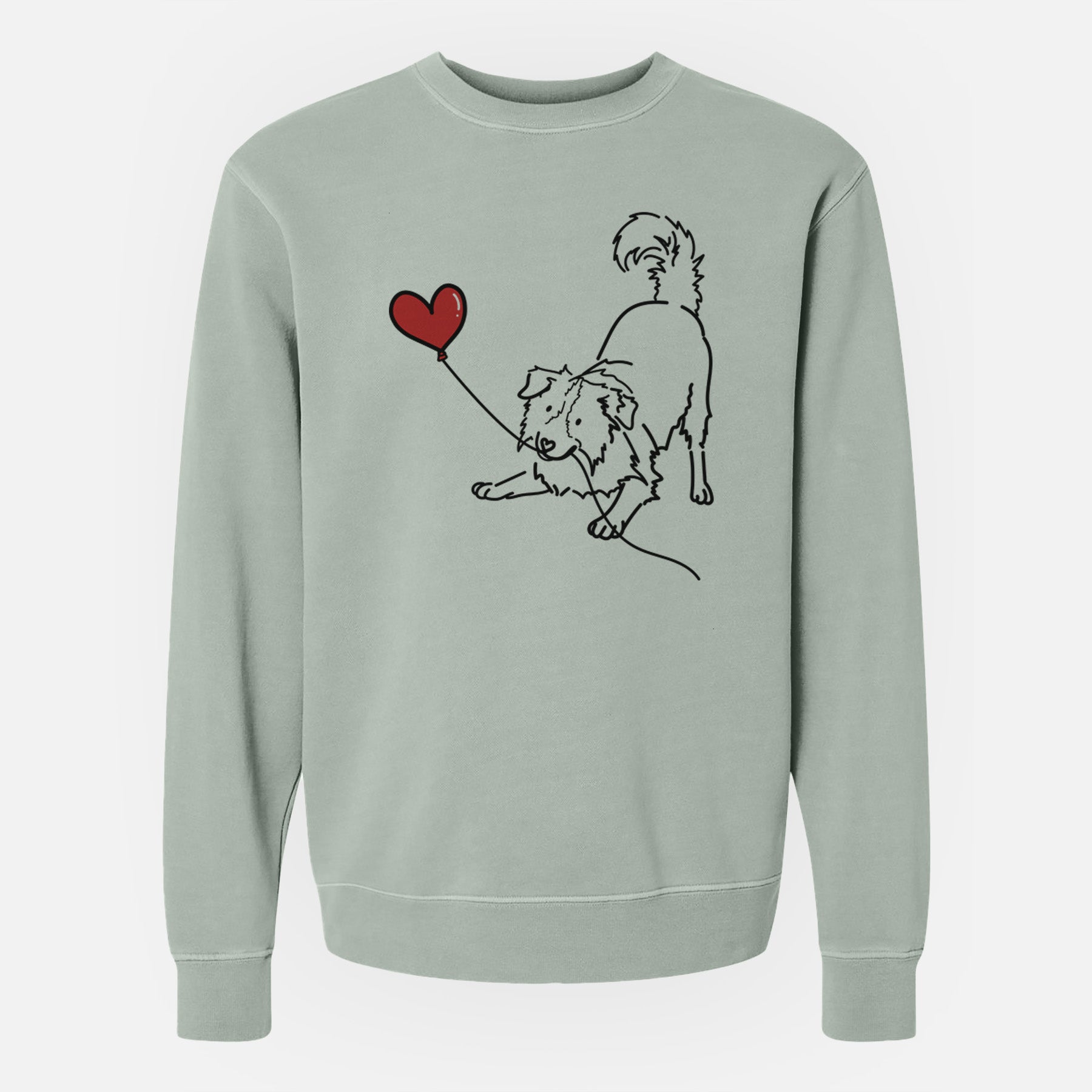 Border Collie Heart String - Unisex Pigment Dyed Crew Sweatshirt