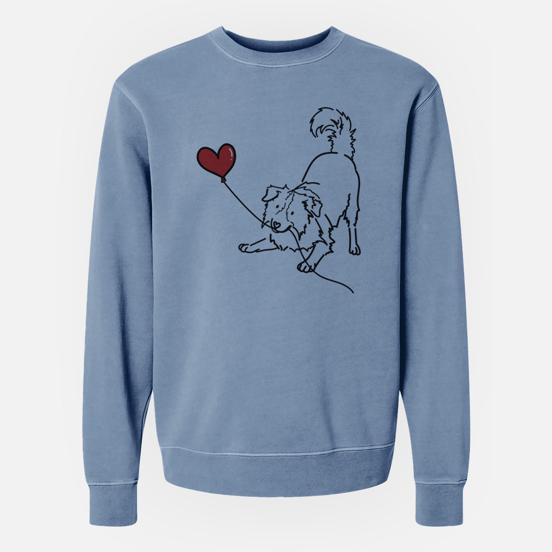 Border Collie Heart String - Unisex Pigment Dyed Crew Sweatshirt