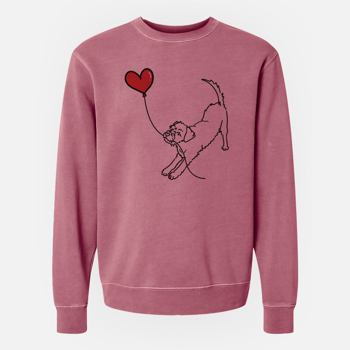 Border Terrier Heart String - Unisex Pigment Dyed Crew Sweatshirt