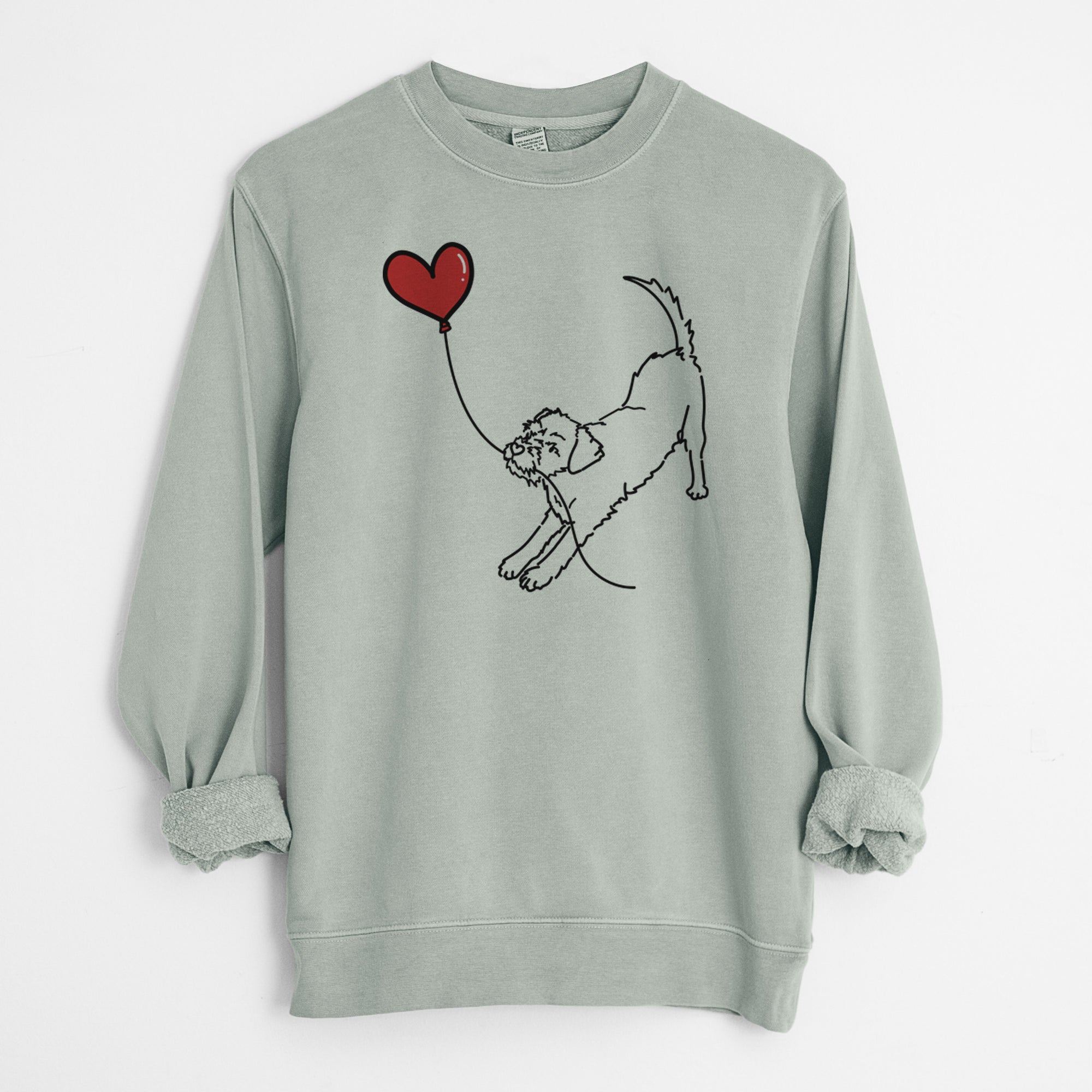 Border Terrier Heart String - Unisex Pigment Dyed Crew Sweatshirt