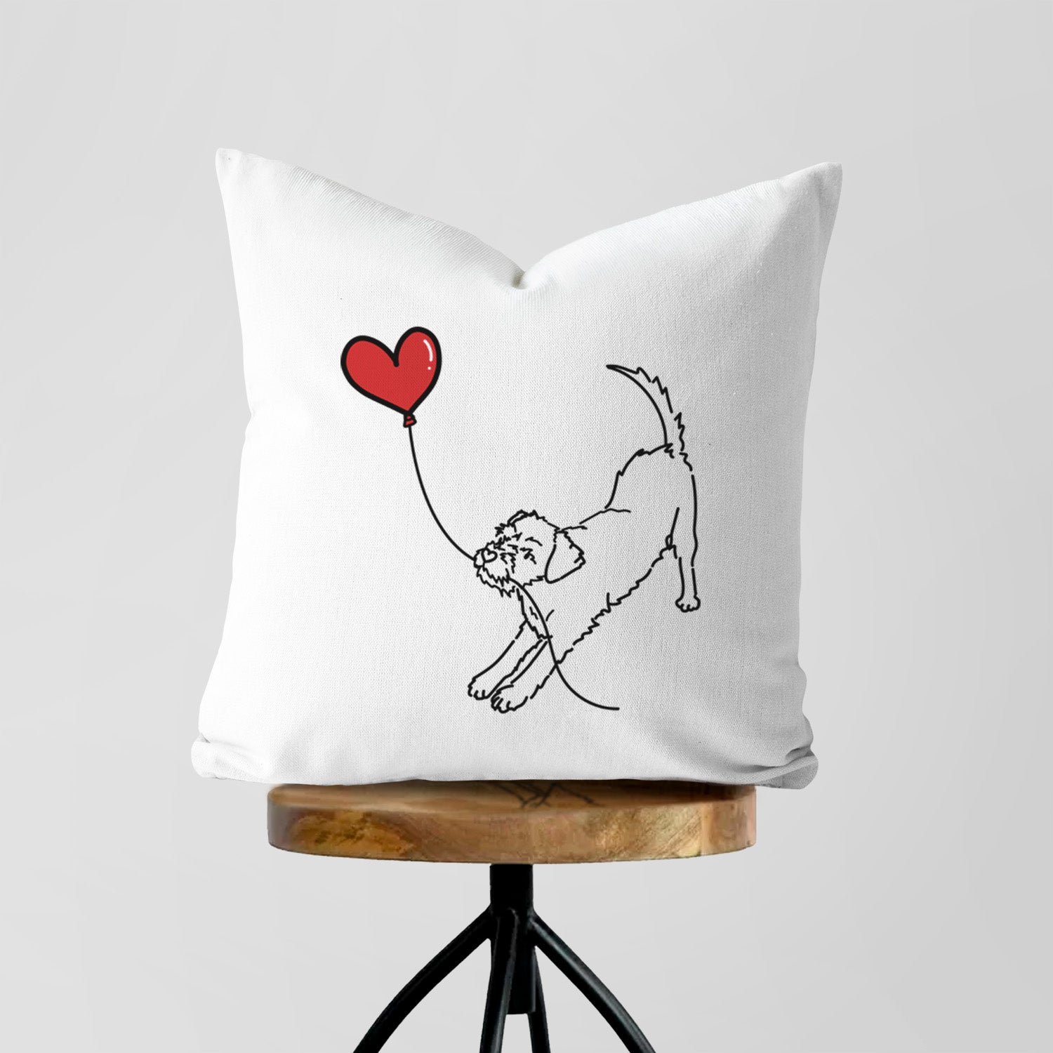 Border Terrier Heart String - Throw Pillow Cover