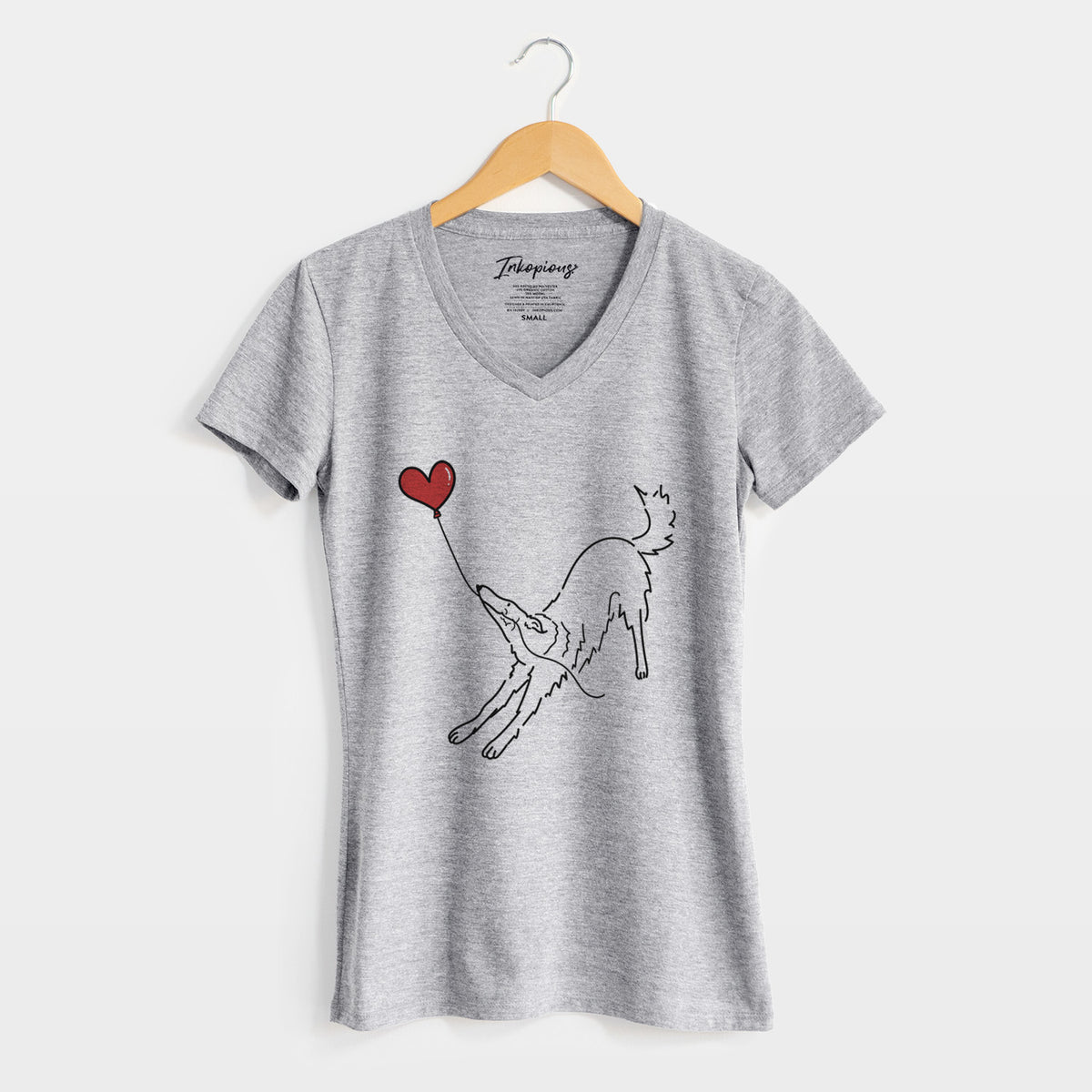Borzoi Heart String - Women&#39;s Perfect V-neck Shirt