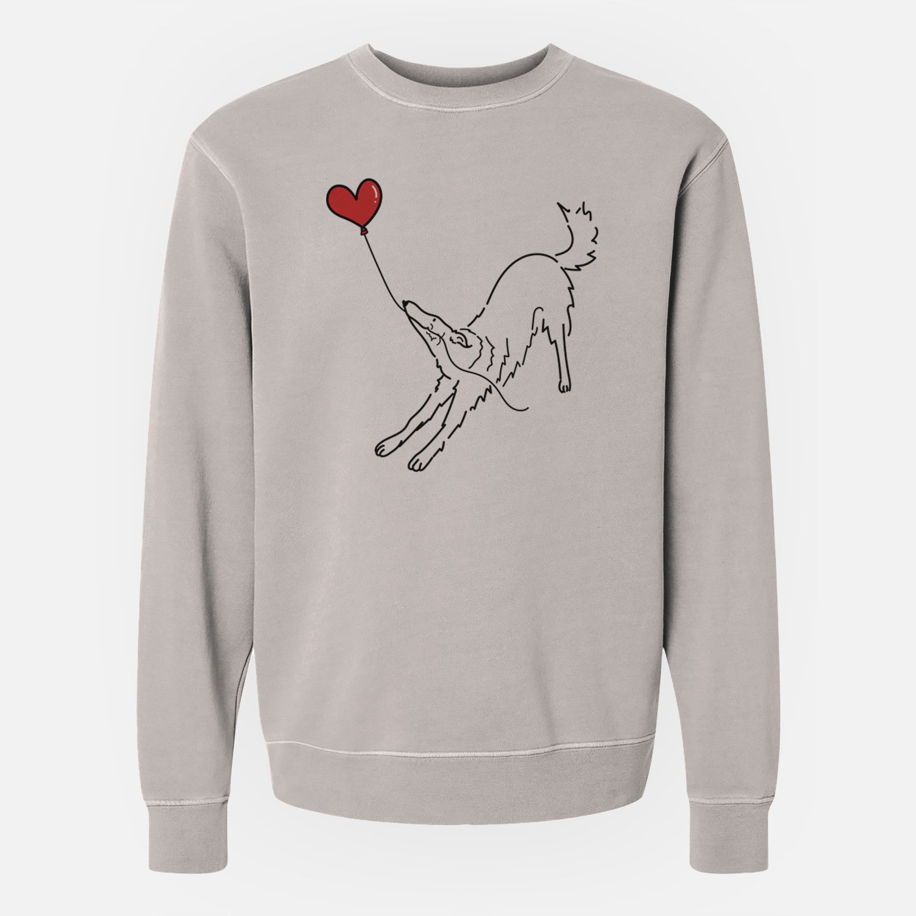 Borzoi Heart String - Unisex Pigment Dyed Crew Sweatshirt