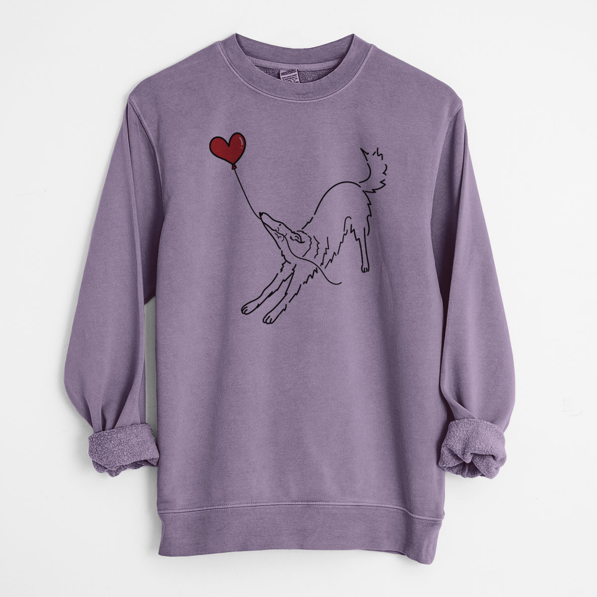 Borzoi Heart String - Unisex Pigment Dyed Crew Sweatshirt