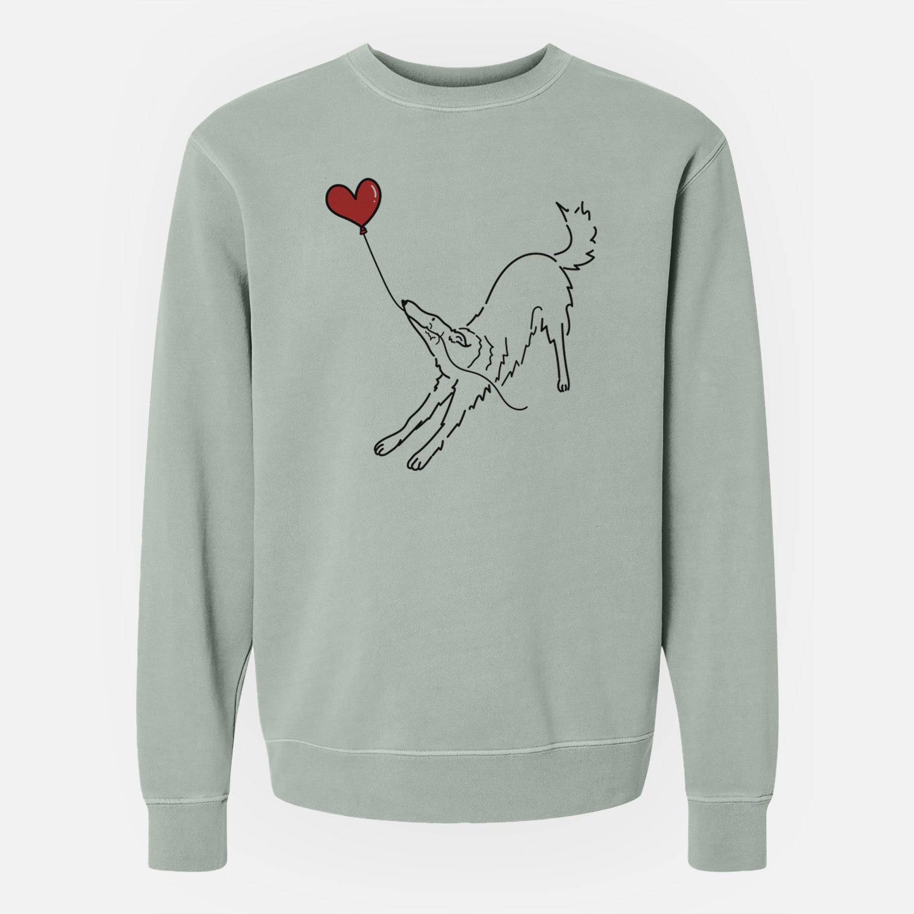 Borzoi Heart String - Unisex Pigment Dyed Crew Sweatshirt