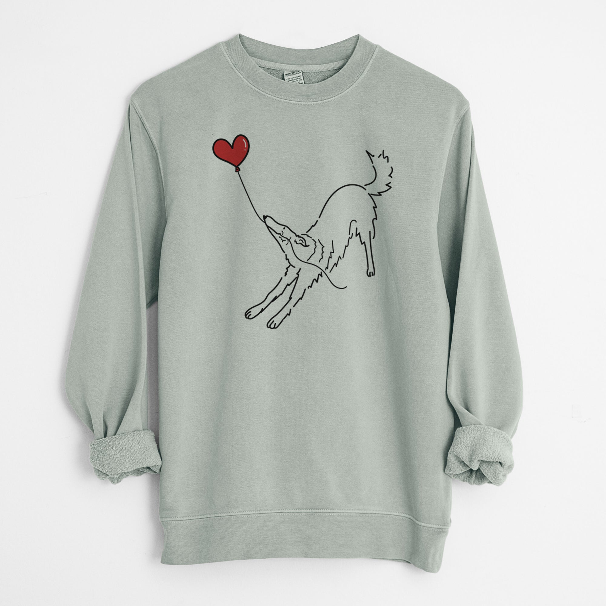 Borzoi Heart String - Unisex Pigment Dyed Crew Sweatshirt