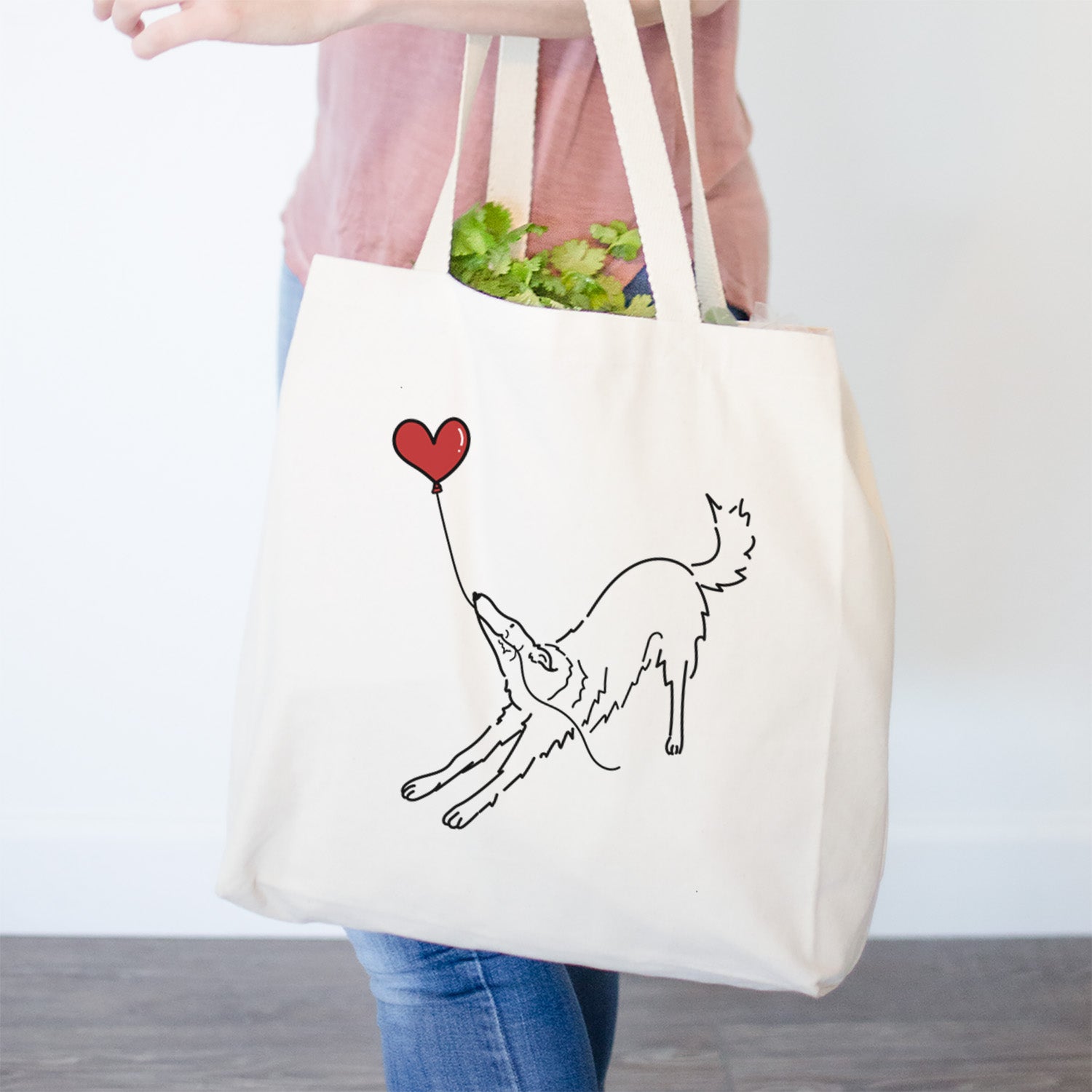 Borzoi Heart String- Tote Bag