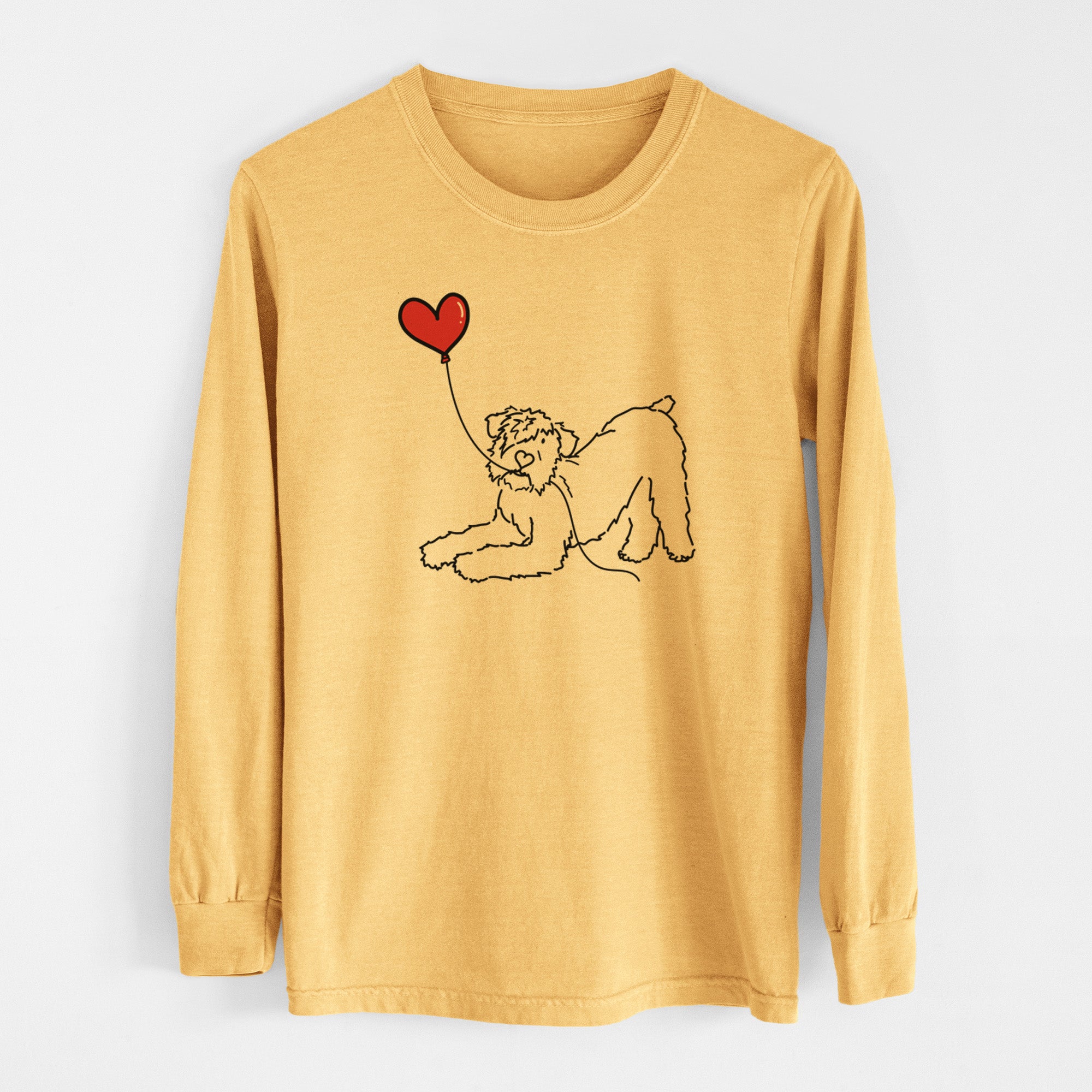 Bouvier des Flandres Heart String - Men's Heavyweight 100% Cotton Long Sleeve