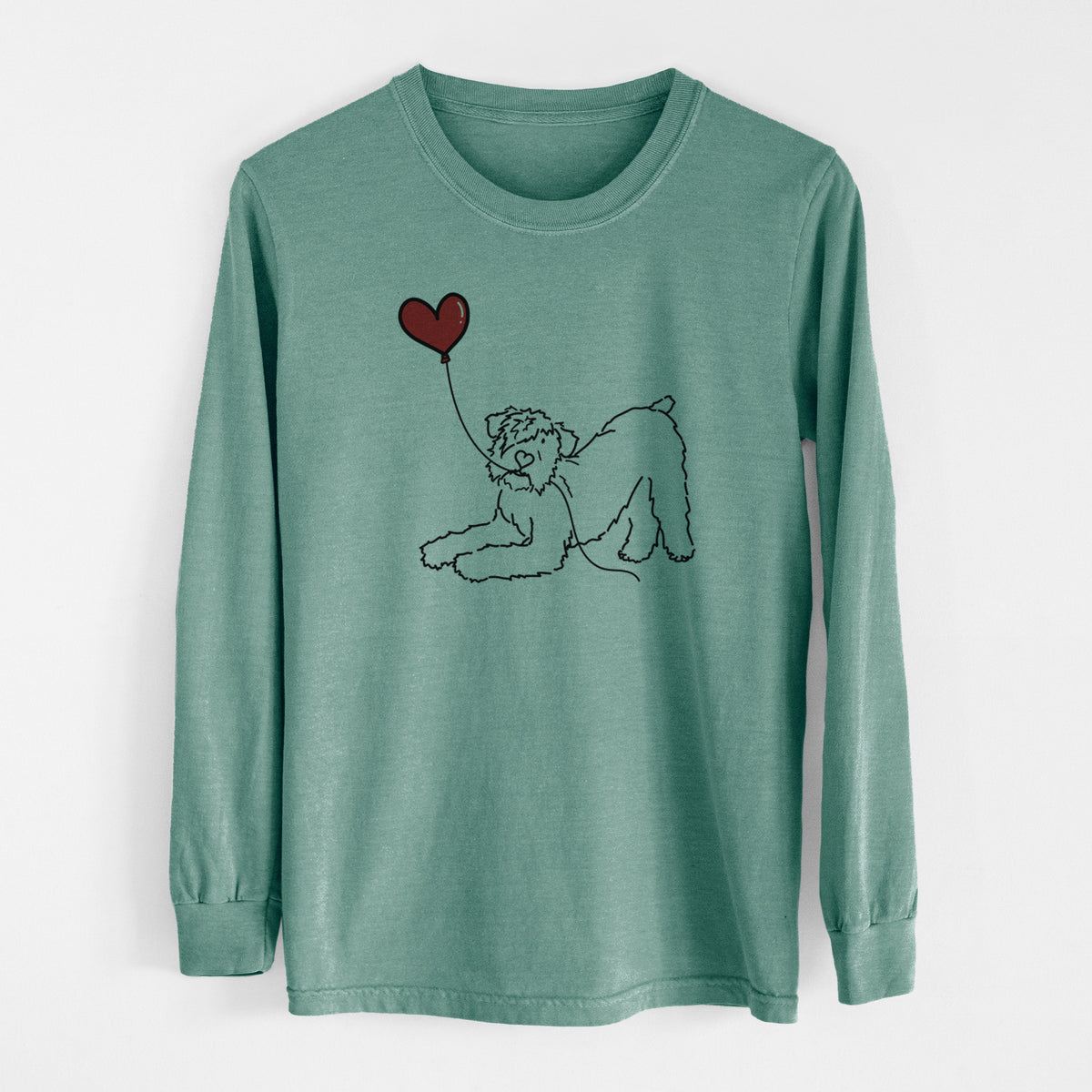 Bouvier des Flandres Heart String - Men's Heavyweight 100% Cotton Long Sleeve