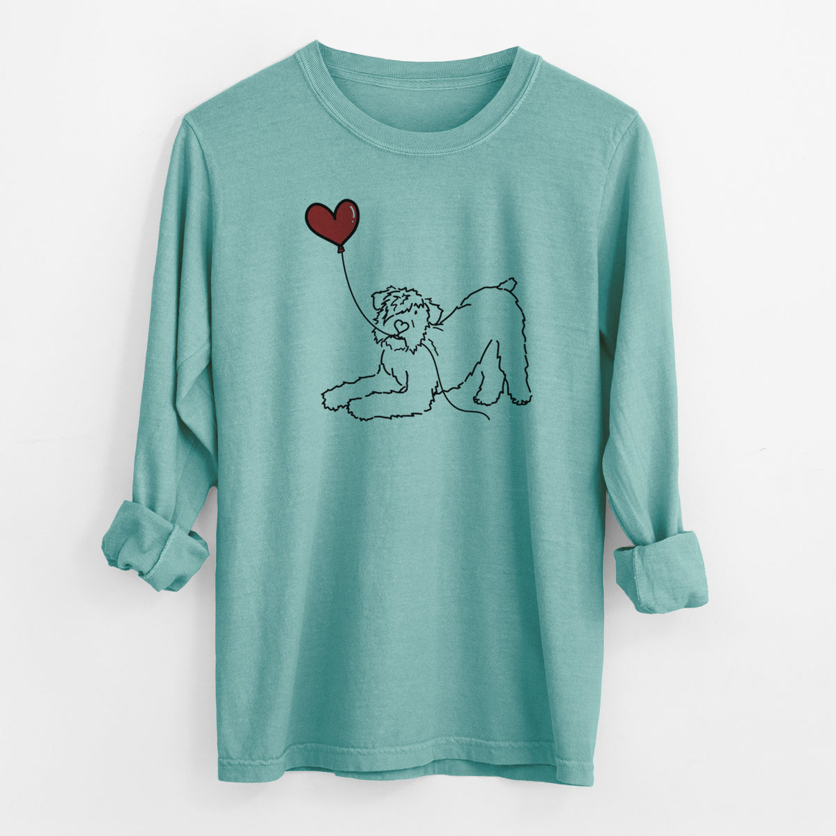 Bouvier des Flandres Heart String - Men's Heavyweight 100% Cotton Long Sleeve