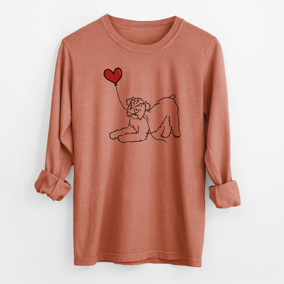 Bouvier des Flandres Heart String - Men's Heavyweight 100% Cotton Long Sleeve