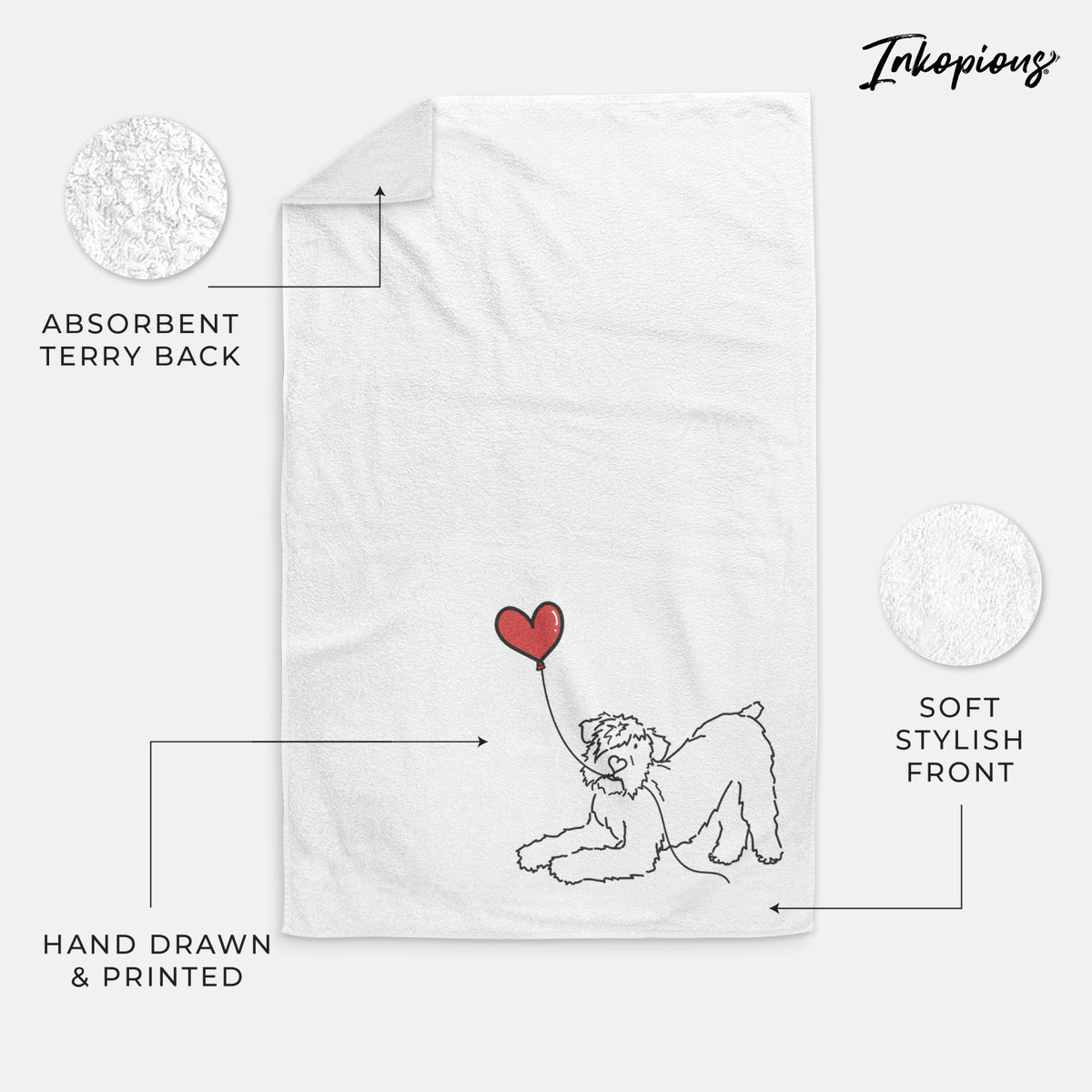 Bouvier des Flandres Heart String -  Decorative Hand Towel