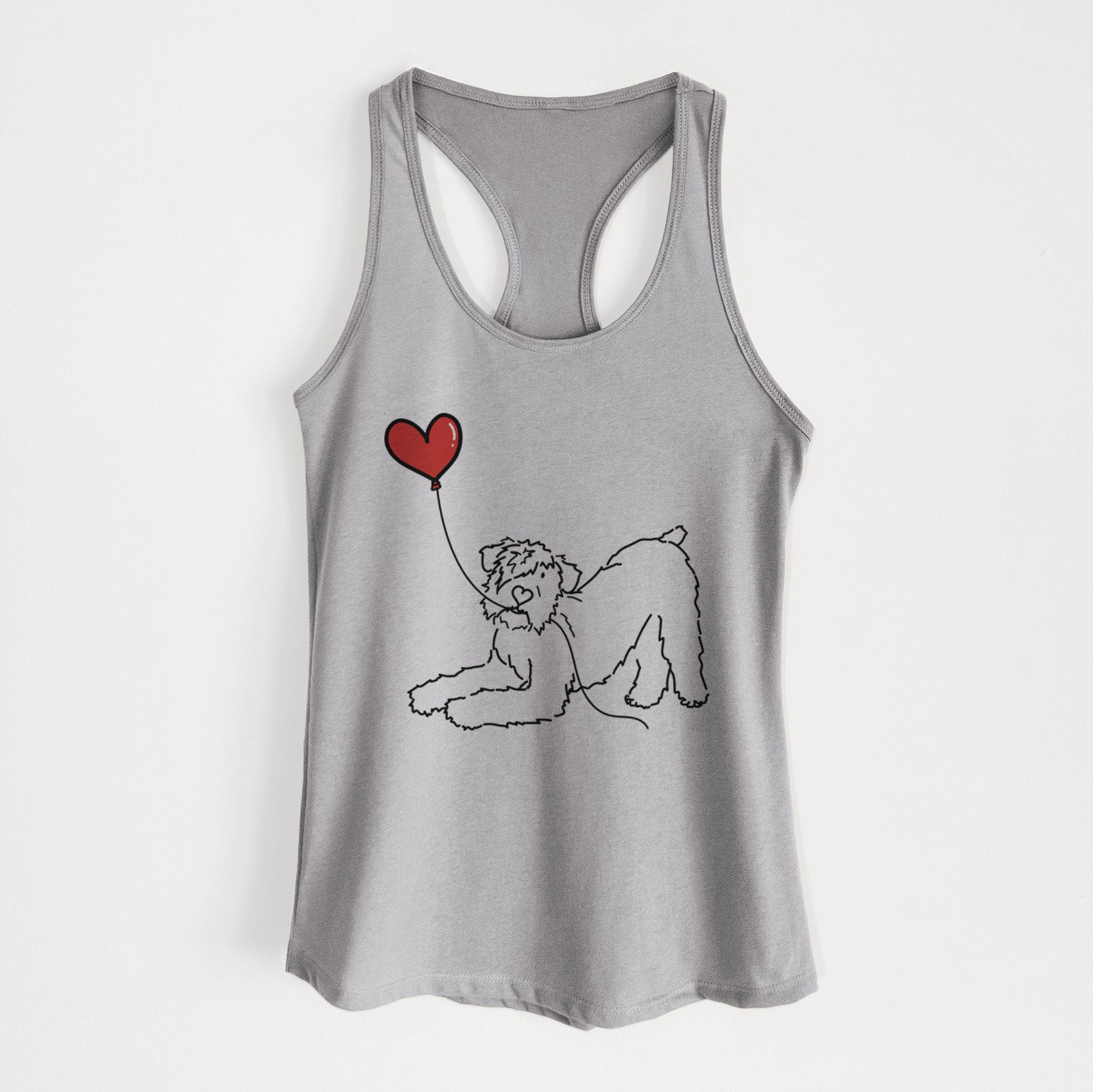 Bouvier des Flandres Heart String - Women's Racerback Tanktop