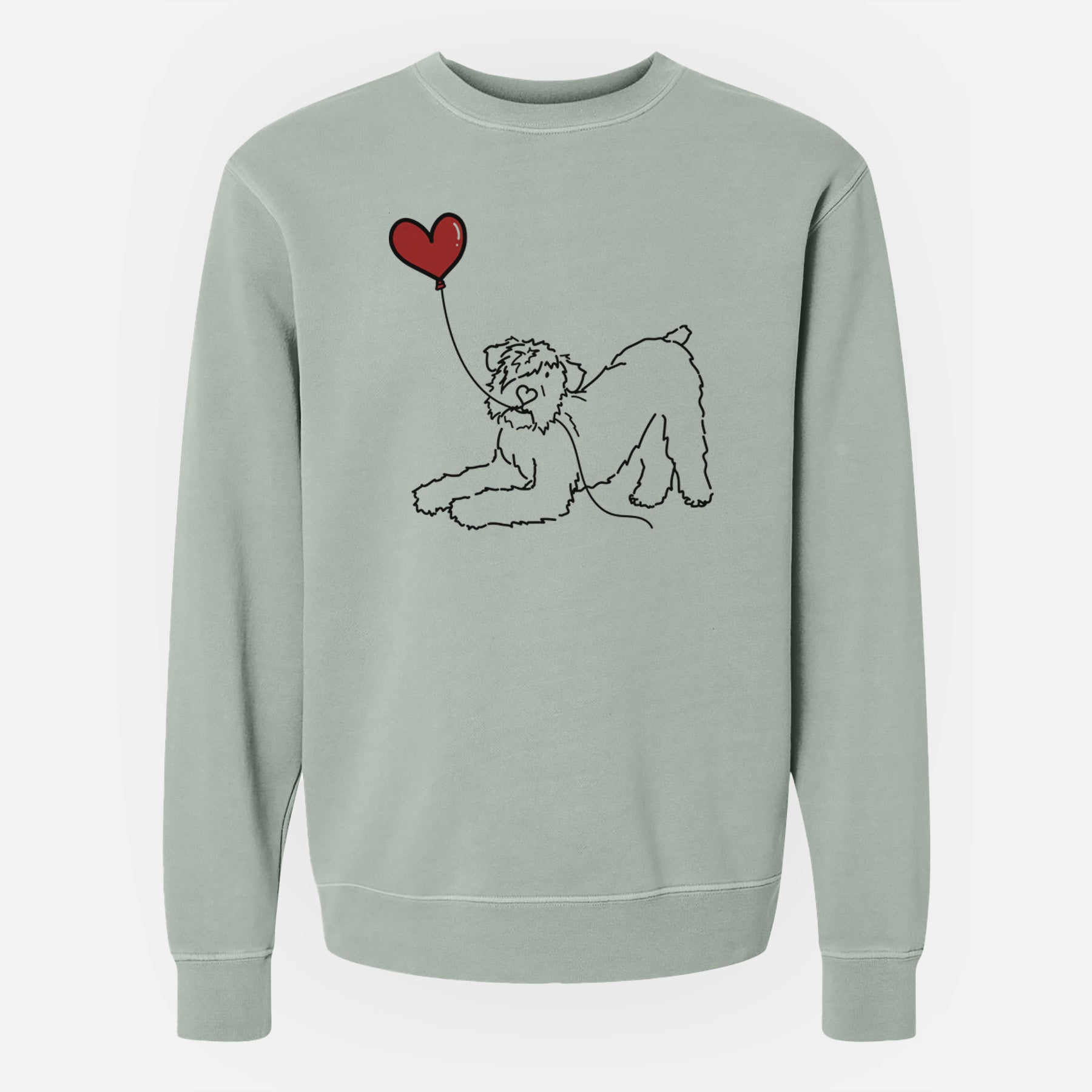 Bouvier des Flandres Heart String - Unisex Pigment Dyed Crew Sweatshirt