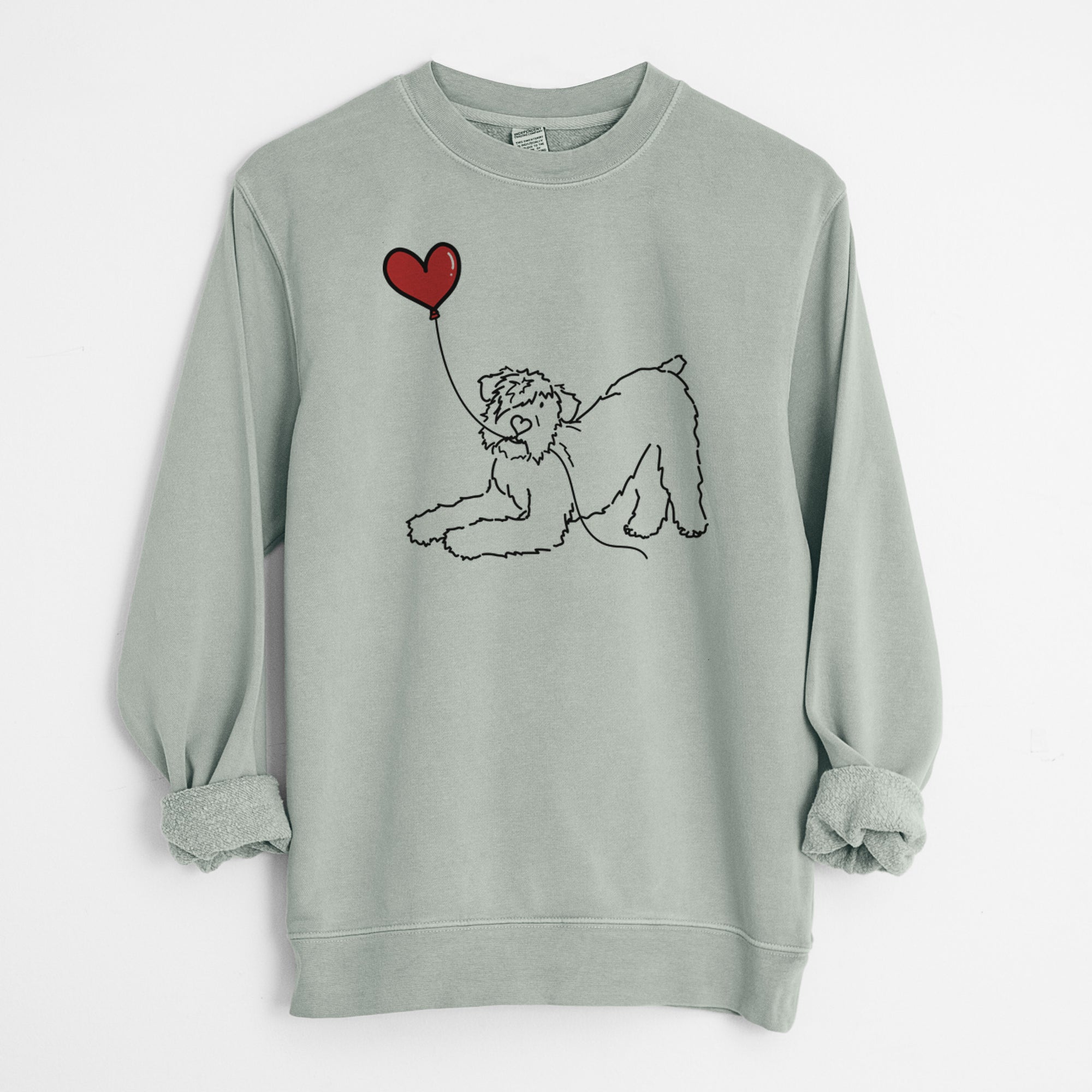 Bouvier des Flandres Heart String - Unisex Pigment Dyed Crew Sweatshirt