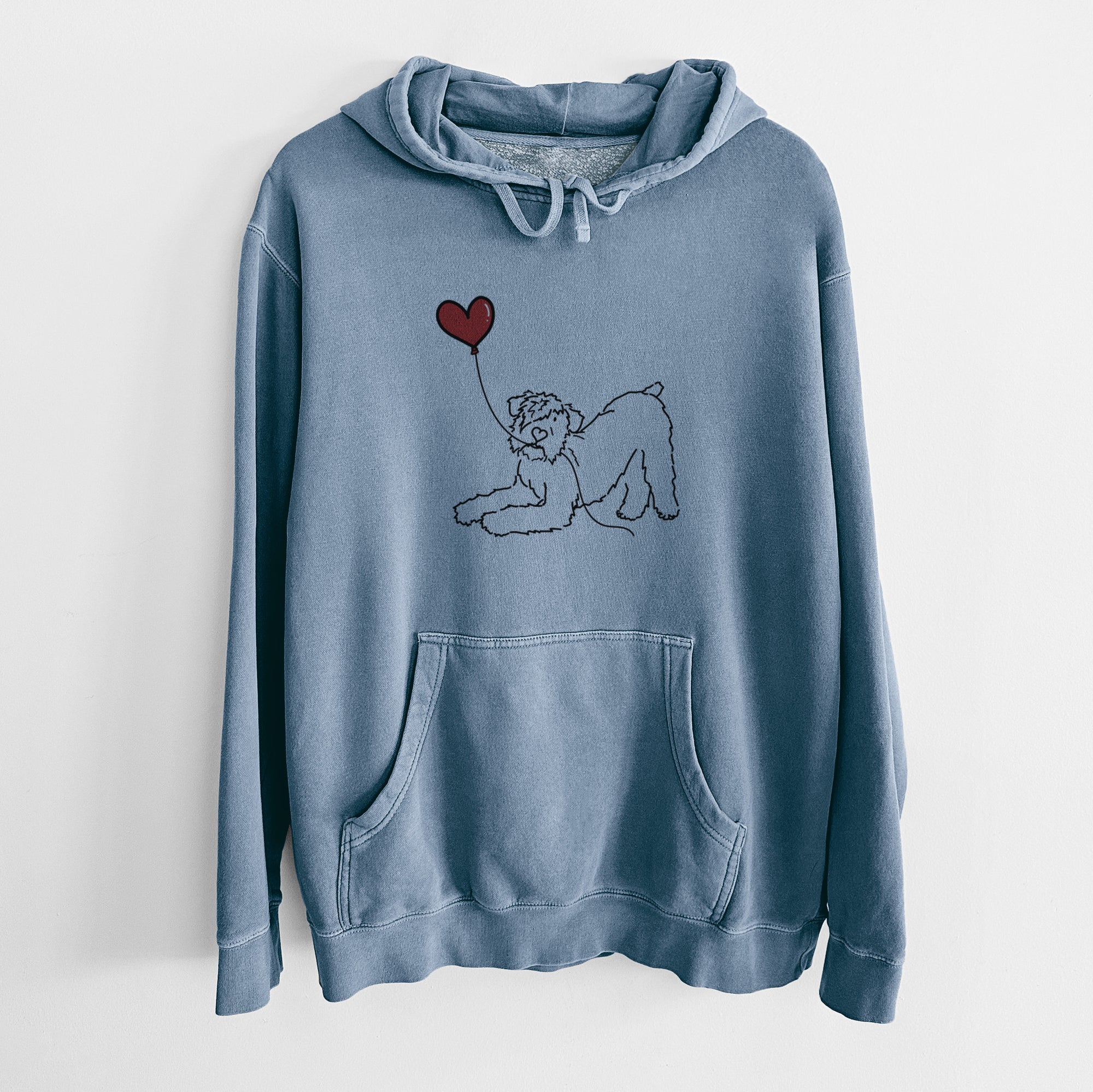 Bouvier des Flandres Heart String - Unisex Pigment Dyed Hoodie