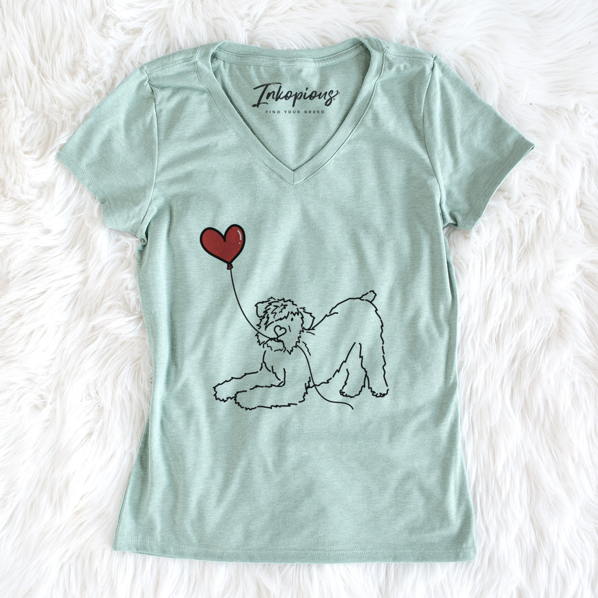 Bouvier des Flandres Heart String - Women's Perfect V-neck Shirt