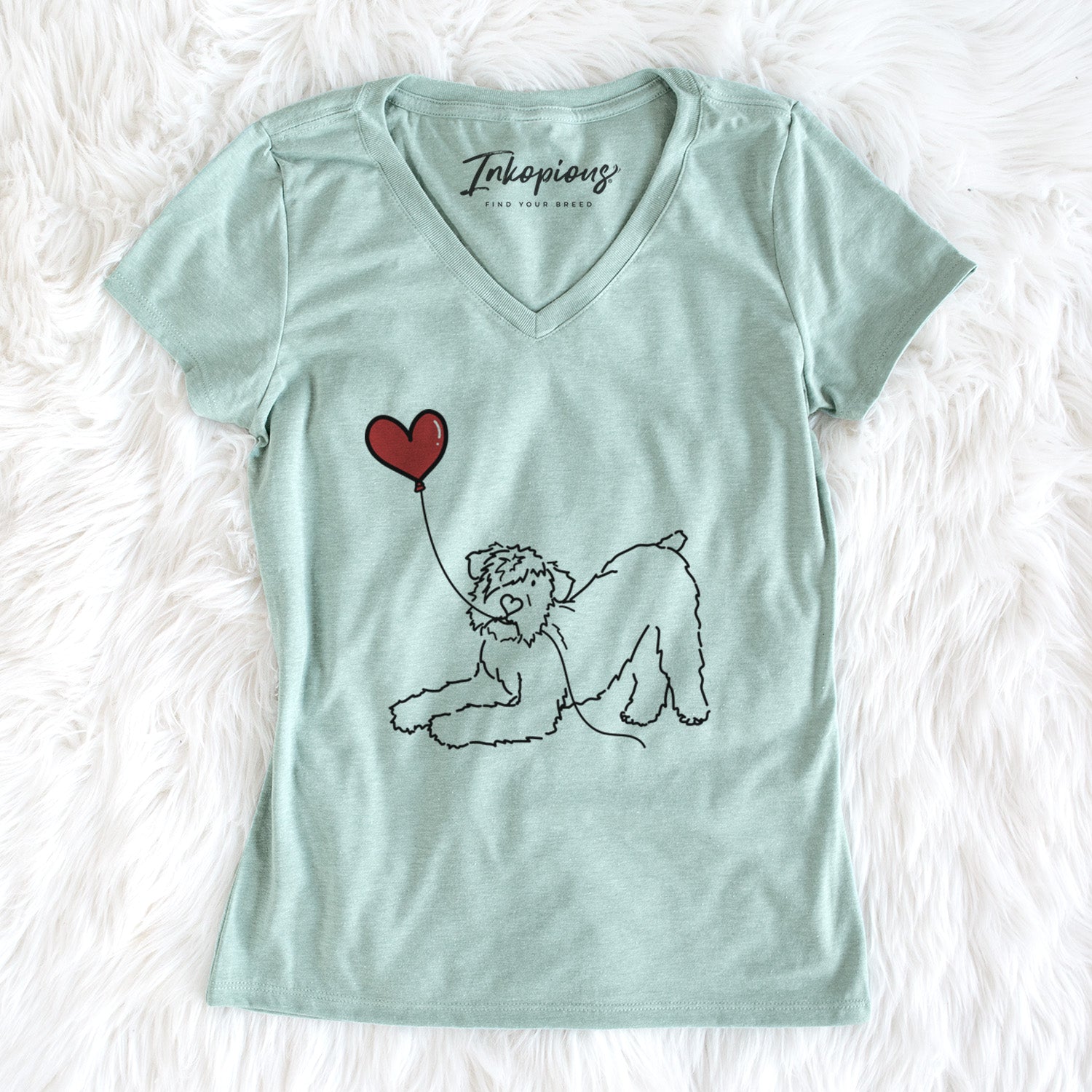 Bouvier des Flandres Heart String - Women's Perfect V-neck Shirt