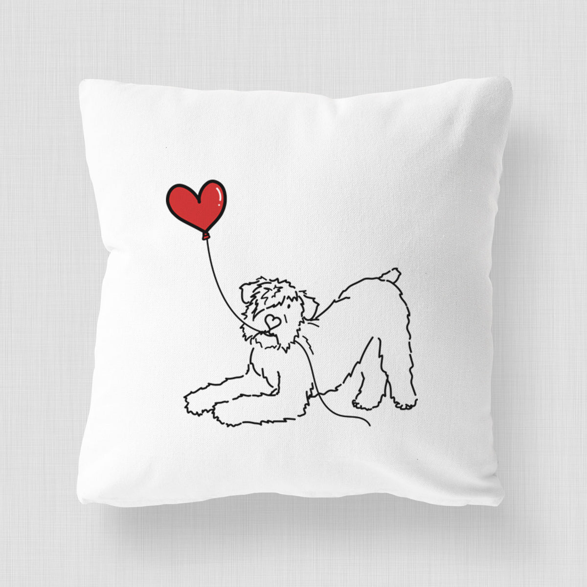 Bouvier des Flandres Heart String - Throw Pillow Cover