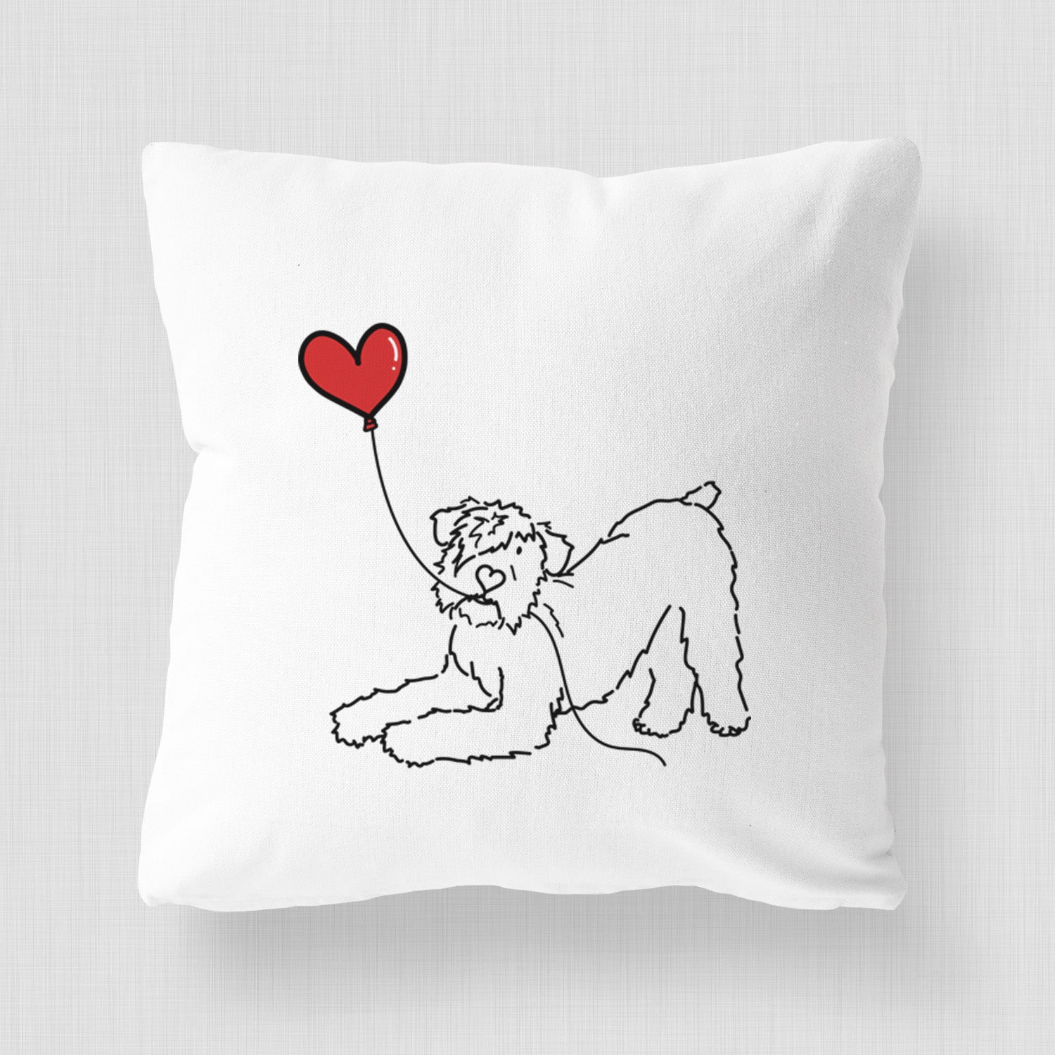 Bouvier des Flandres Heart String - Throw Pillow Cover