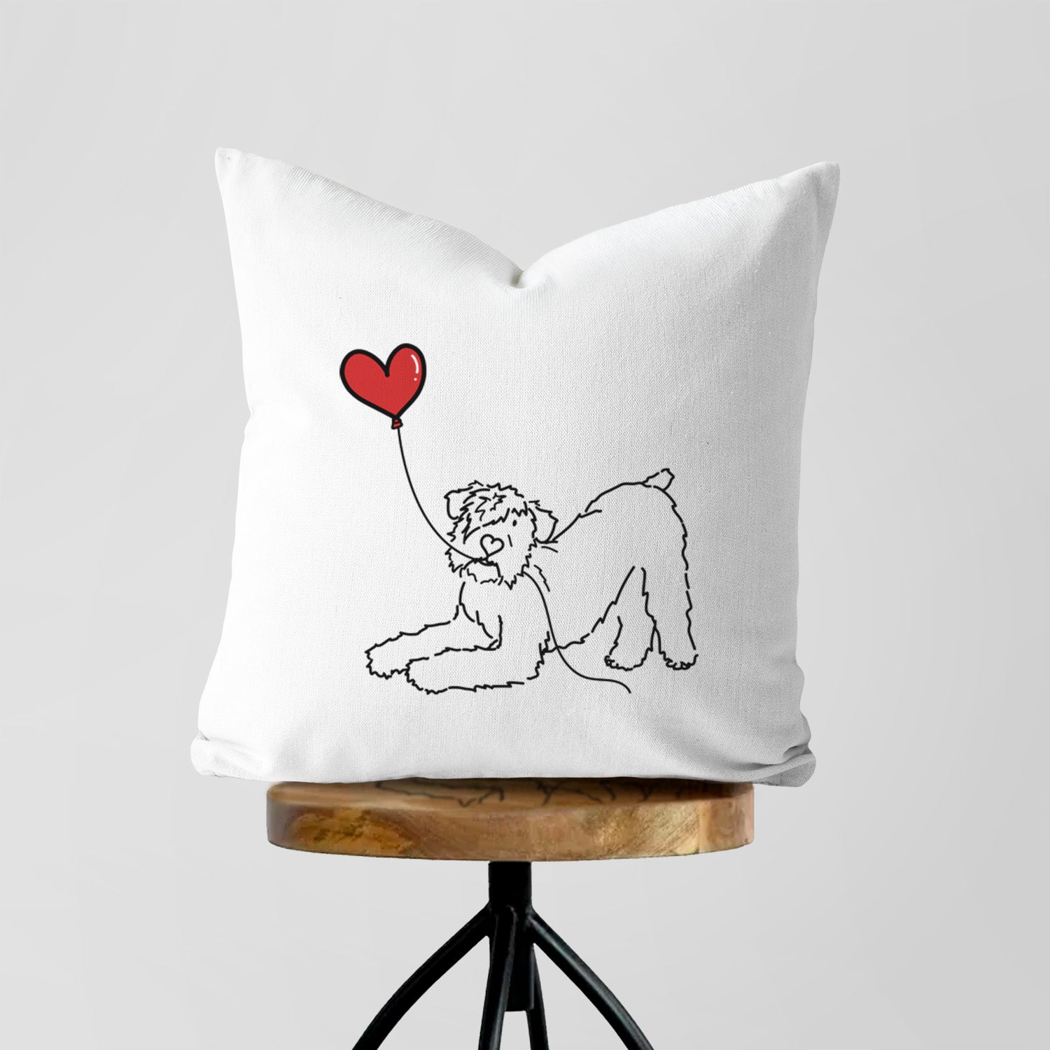 Bouvier des Flandres Heart String - Throw Pillow Cover