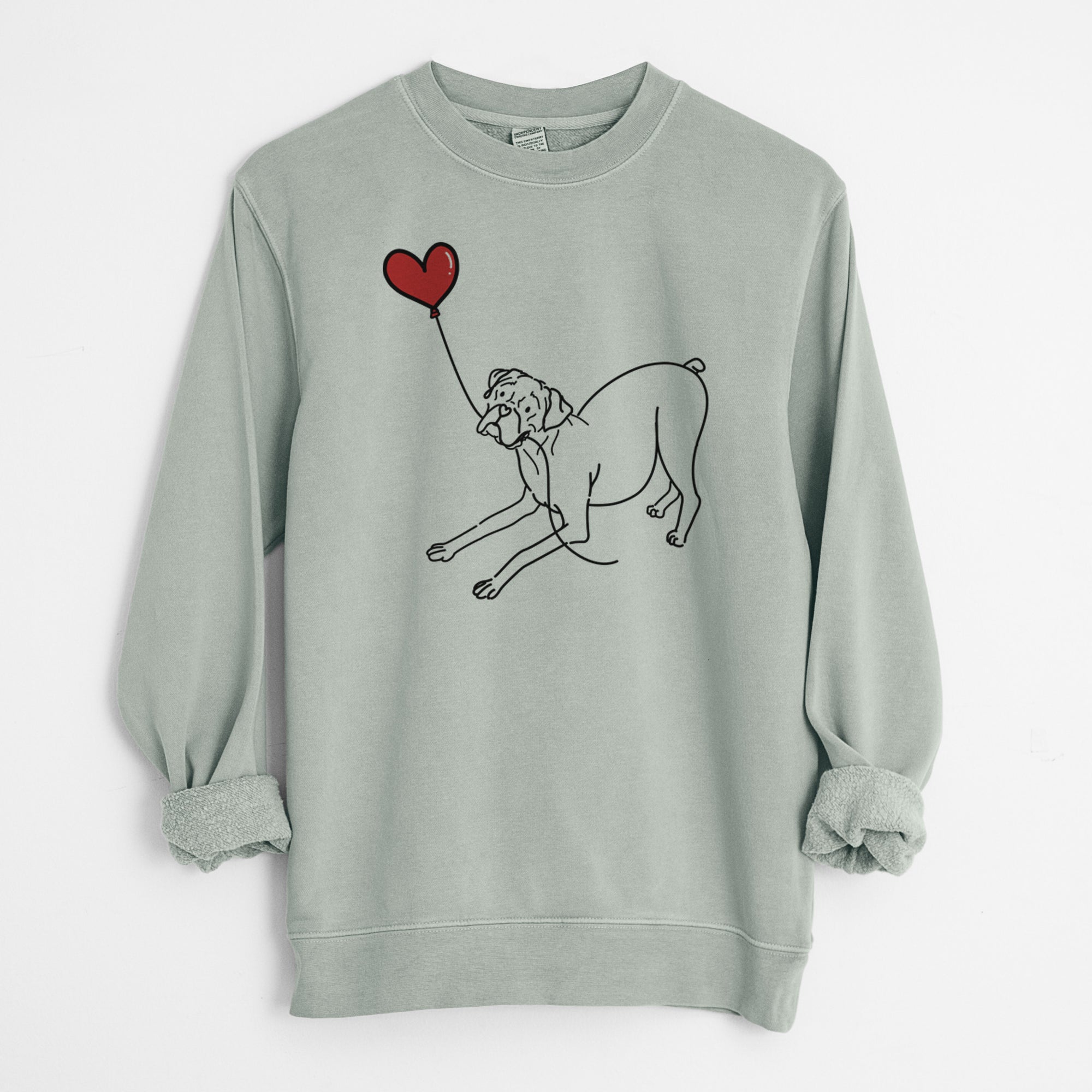 Boxer Heart String - Unisex Pigment Dyed Crew Sweatshirt