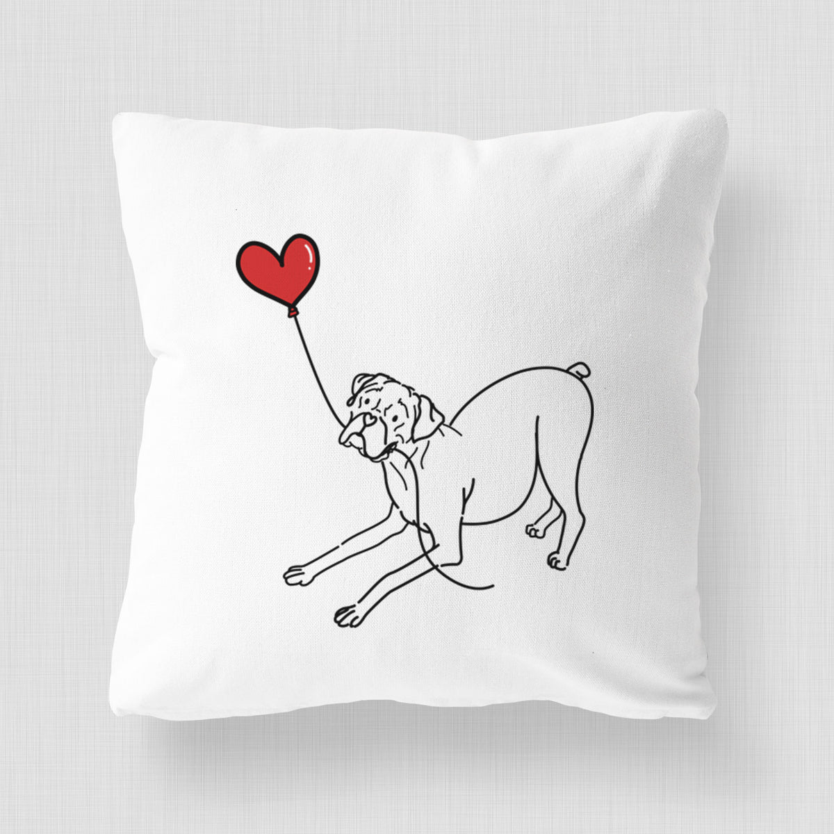 Boxer Heart String - Throw Pillow Cover