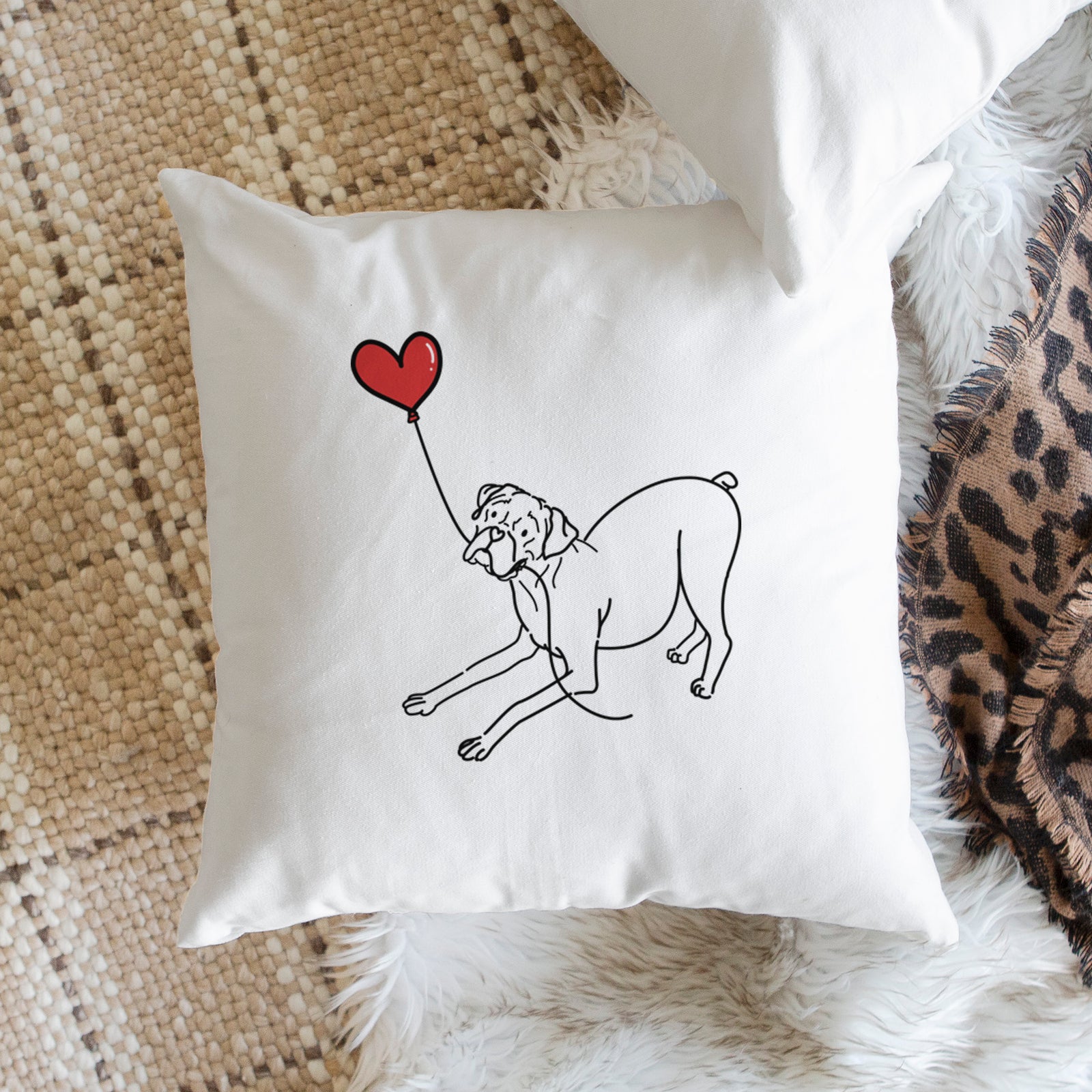 Boxer Heart String - Throw Pillow Cover