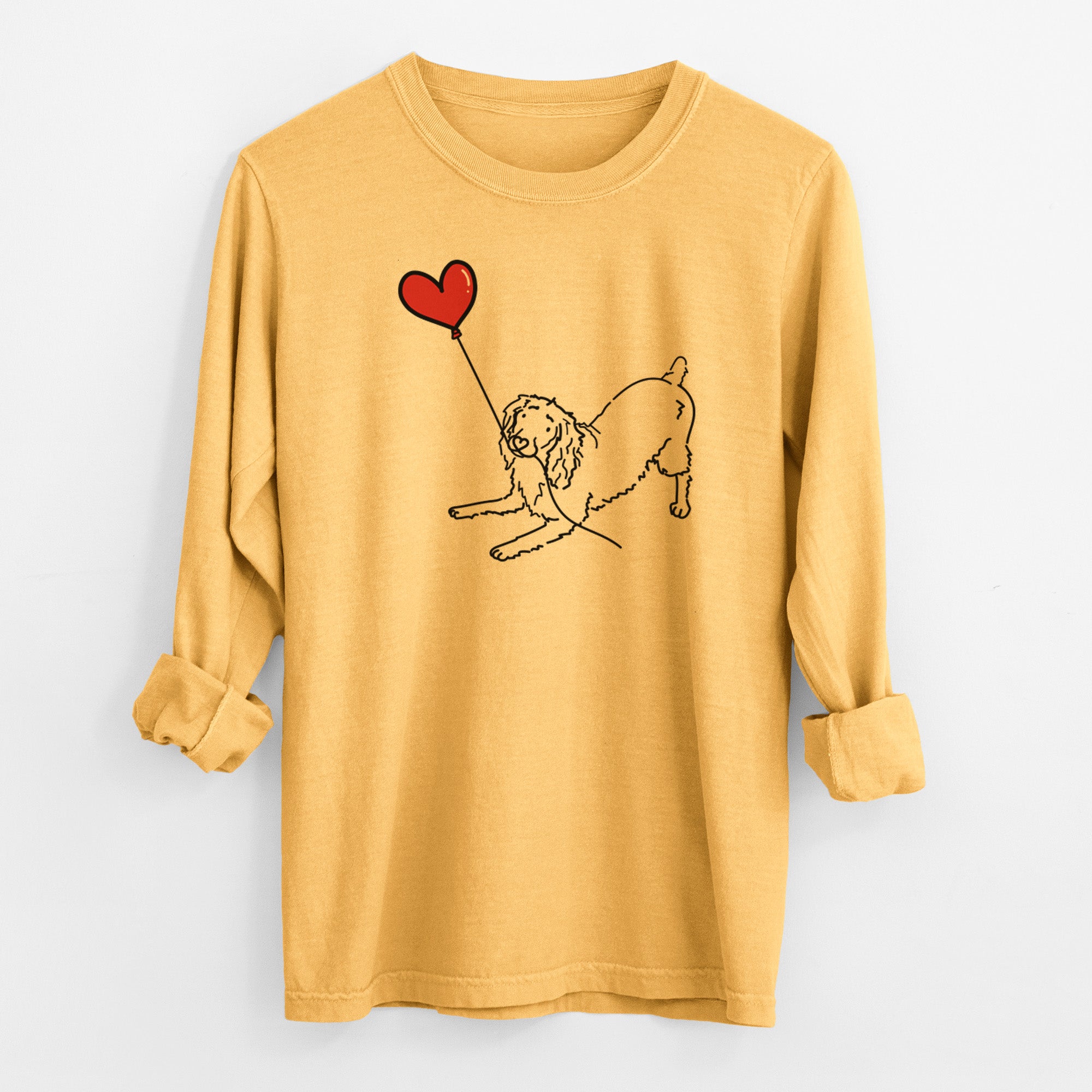 Boykin Spaniel Heart String - Men's Heavyweight 100% Cotton Long Sleeve