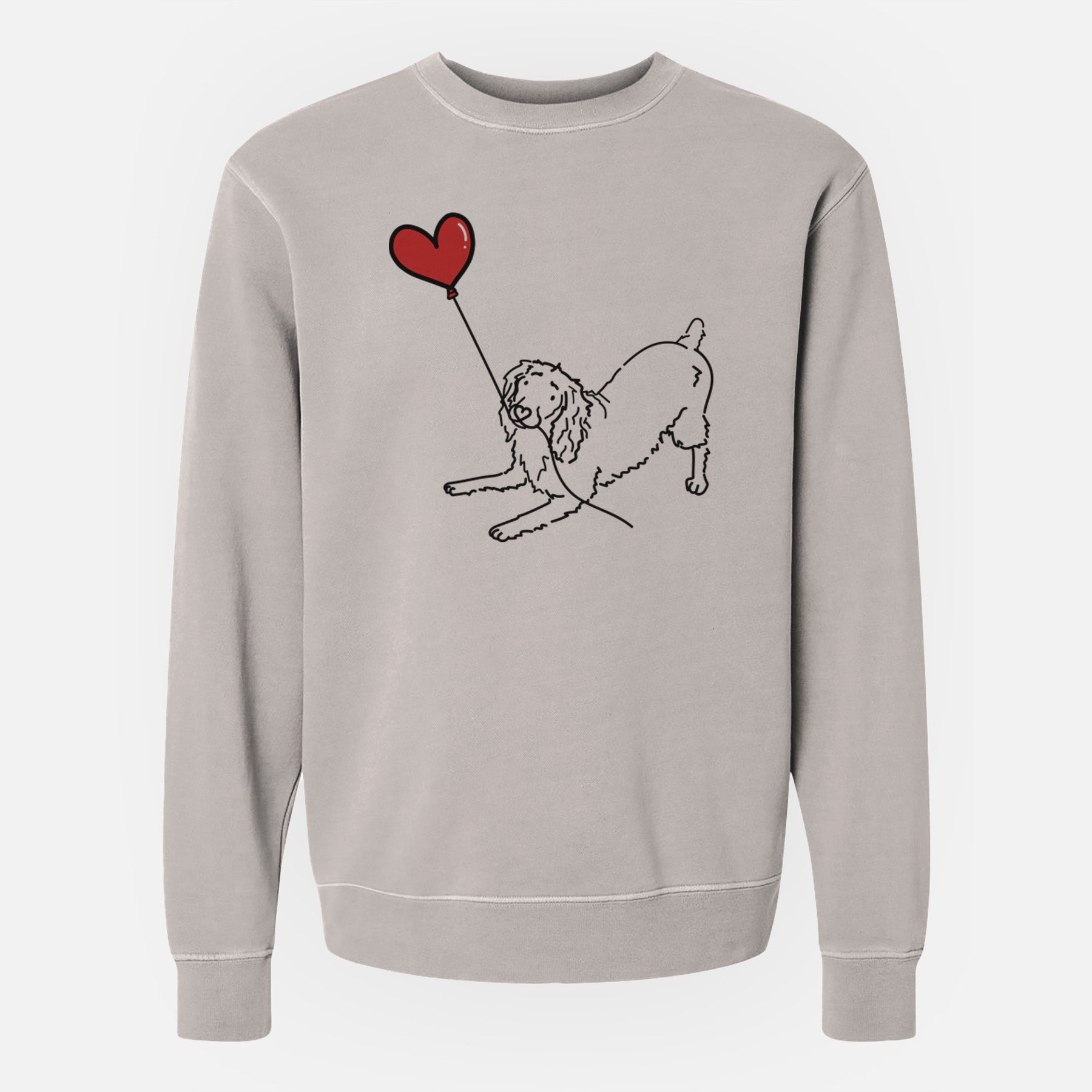 Boykin Spaniel Heart String - Unisex Pigment Dyed Crew Sweatshirt