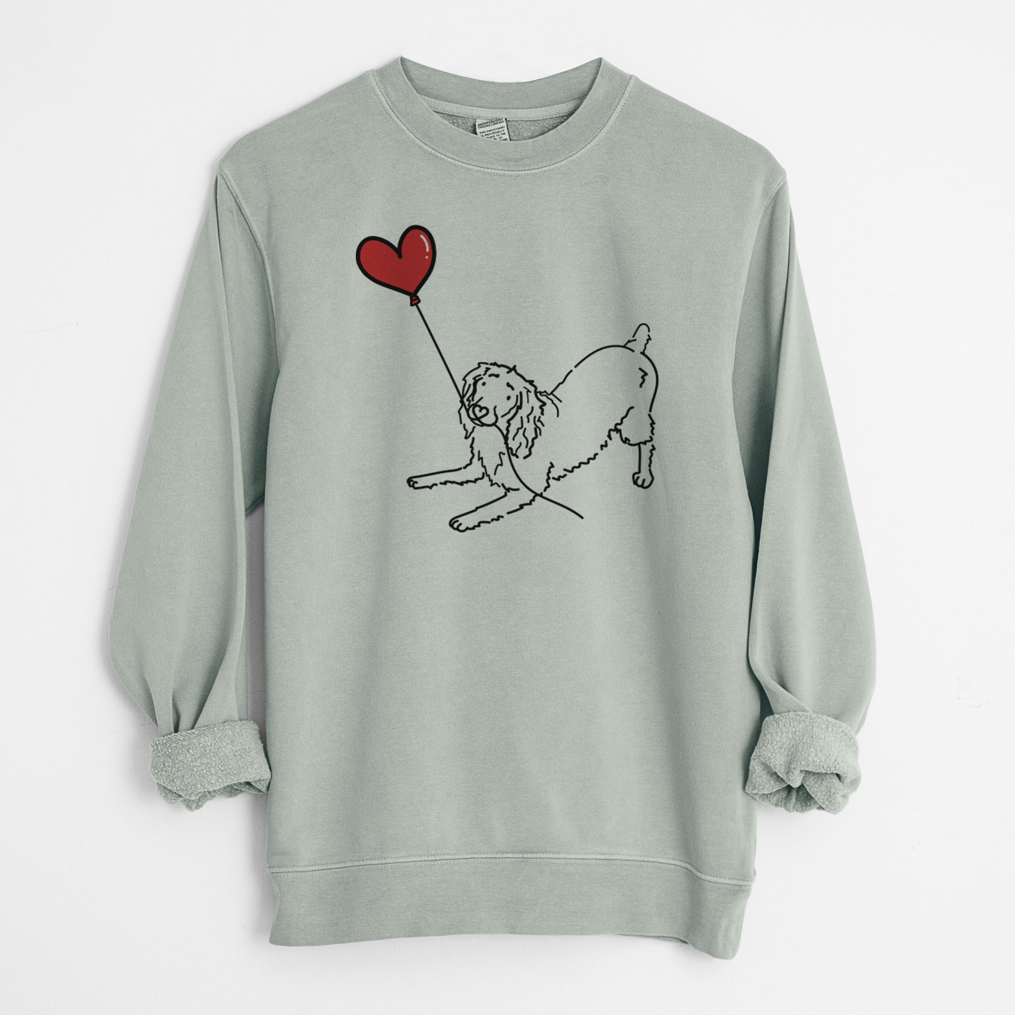 Boykin Spaniel Heart String - Unisex Pigment Dyed Crew Sweatshirt