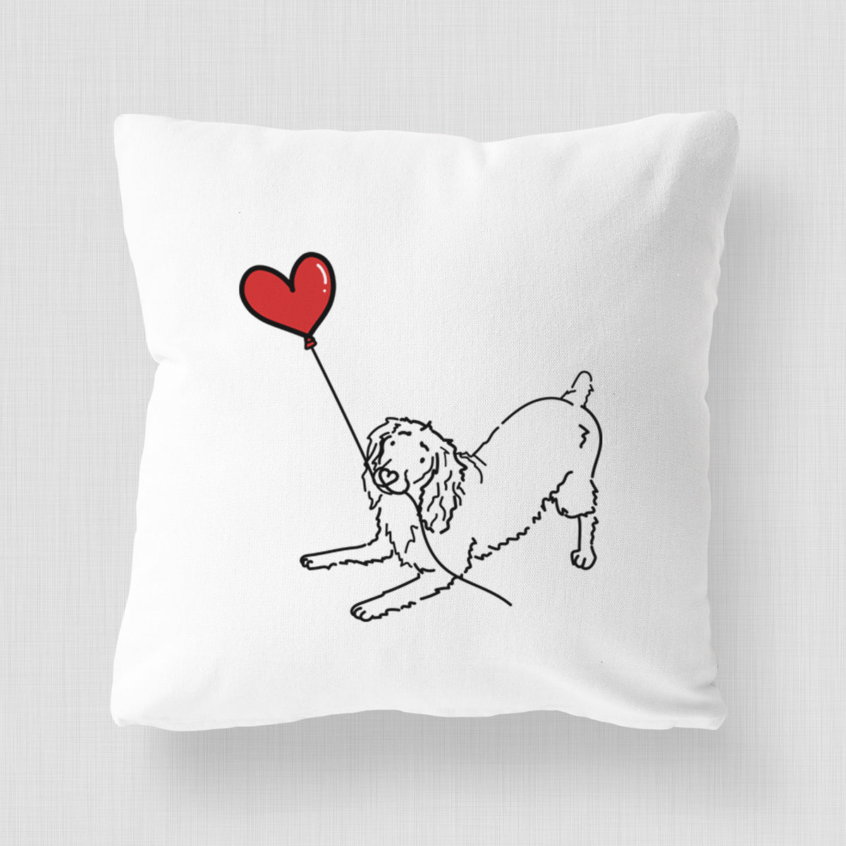 Boykin Spaniel Heart String - Throw Pillow Cover
