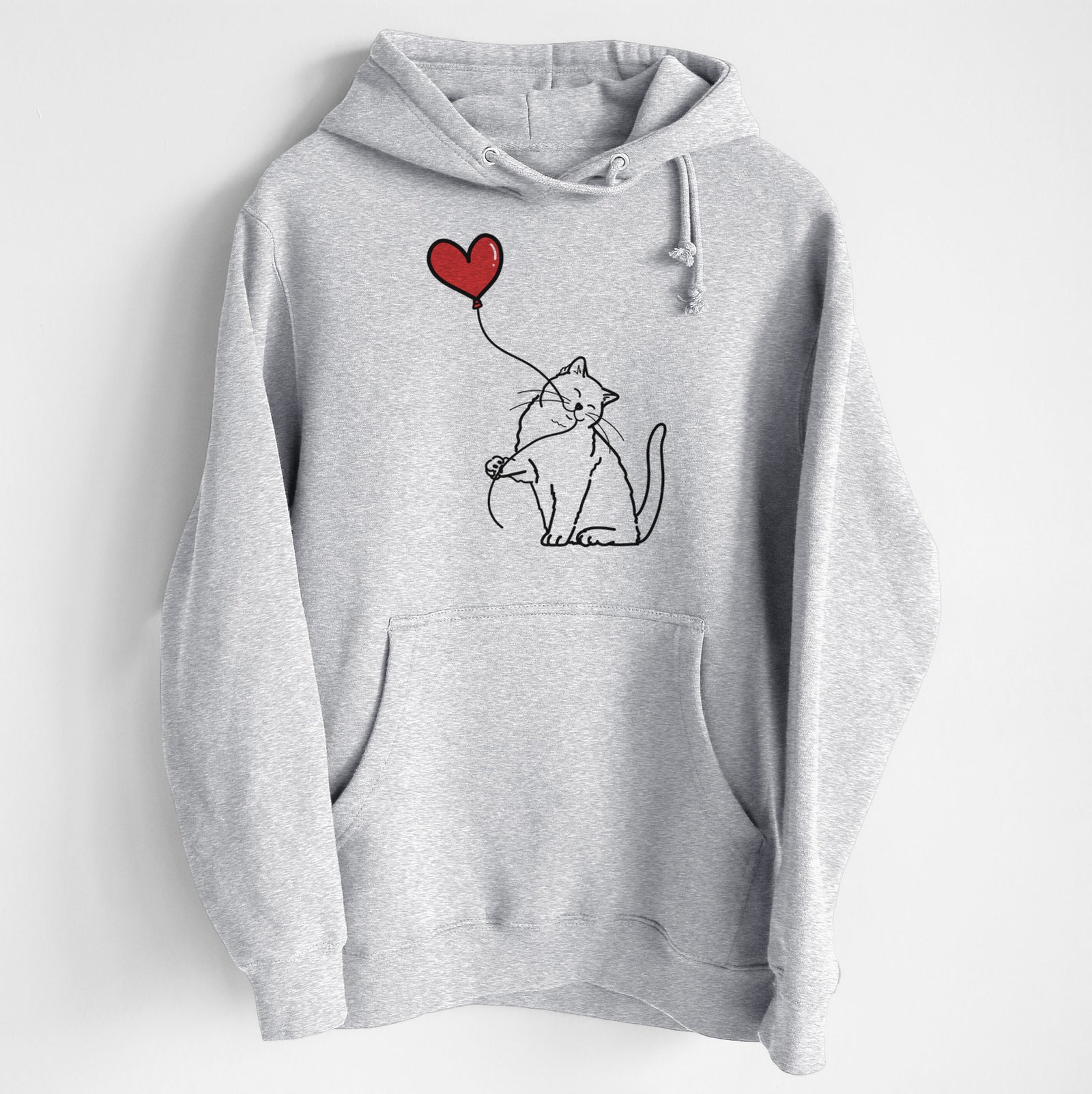British Shorthair Cat Heart String - Heavyweight Fleece Hoodie